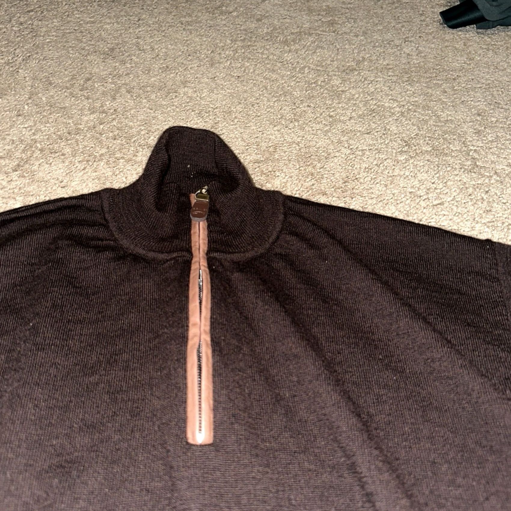 Orvis Orvis Sweater Mens Large Purple Merino Wool 1/4 Zip Pullover Mock Neck Brown Size US L / EU 52-54 / 3 - 2 Thumbnail