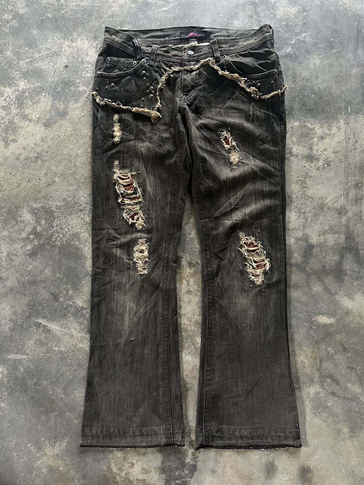 Japanese Brand Rare Midas studded crocodile flared lgb
