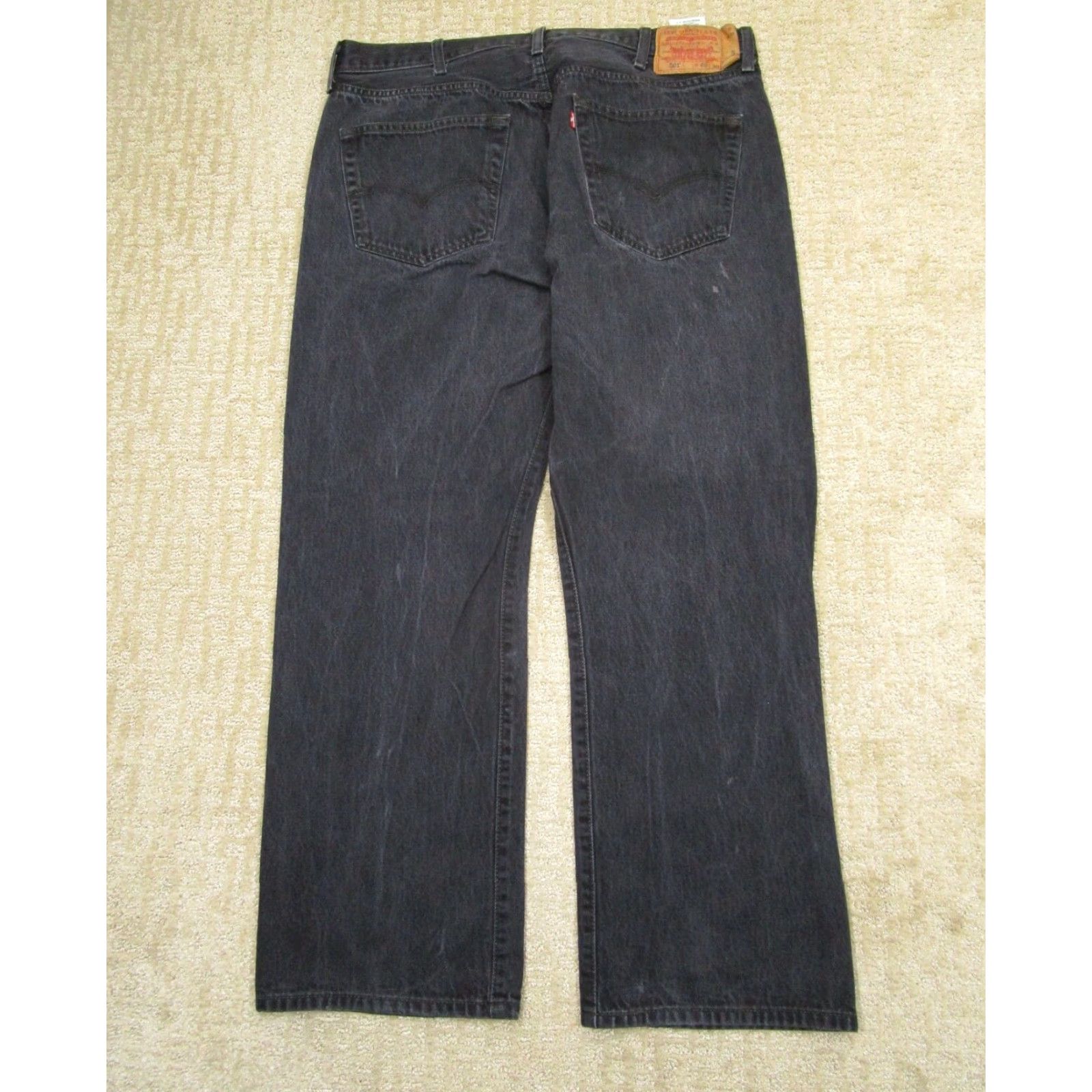 Levi's Levi's 501 Jeans Men 40x30 Black Button Fly Regular Fit Denim Pants Dark Wash Size US 40 / EU 56 - 4 Thumbnail