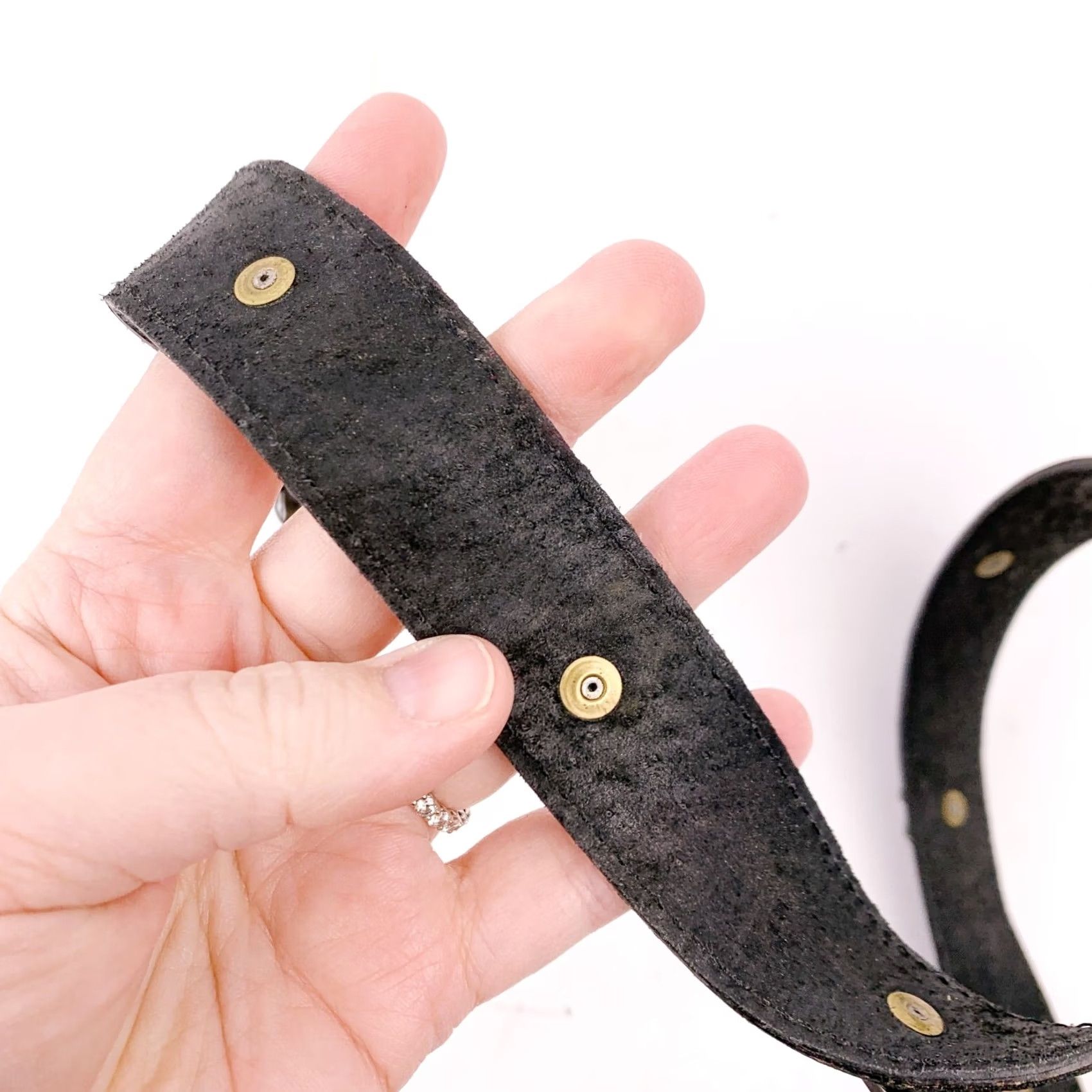Vintage VINTAGE Patricia Green Black Leather Belt Size Small 31" Cactus Horse Conchos Womens Size ONE SIZE - 7 Thumbnail