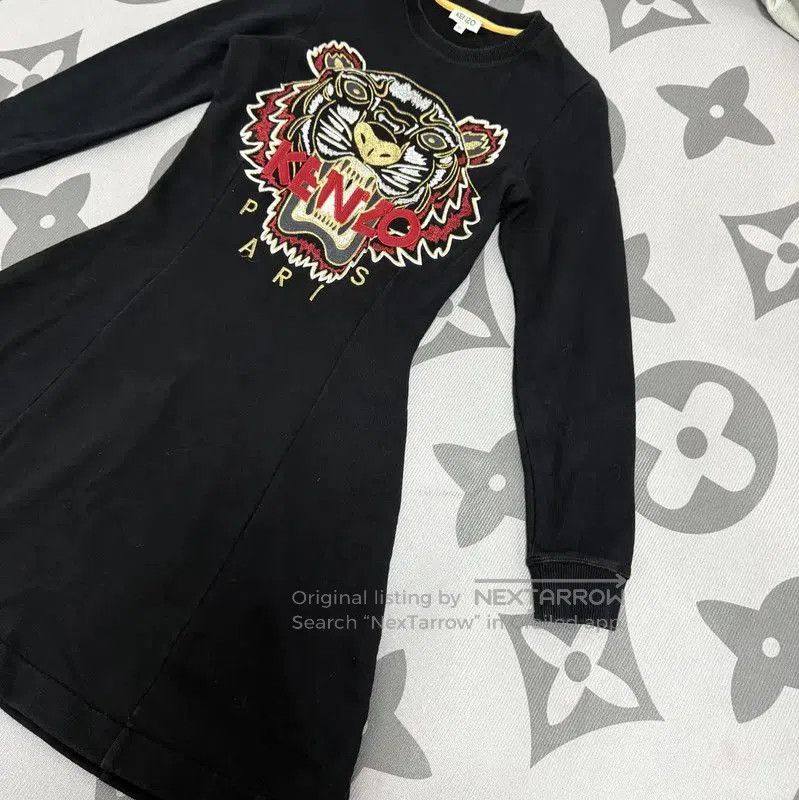 Kenzo Kenzo Black Cotton Dress with Tiger Logo . Size XS / US 0-2 / IT 36-38 - 3 Thumbnail