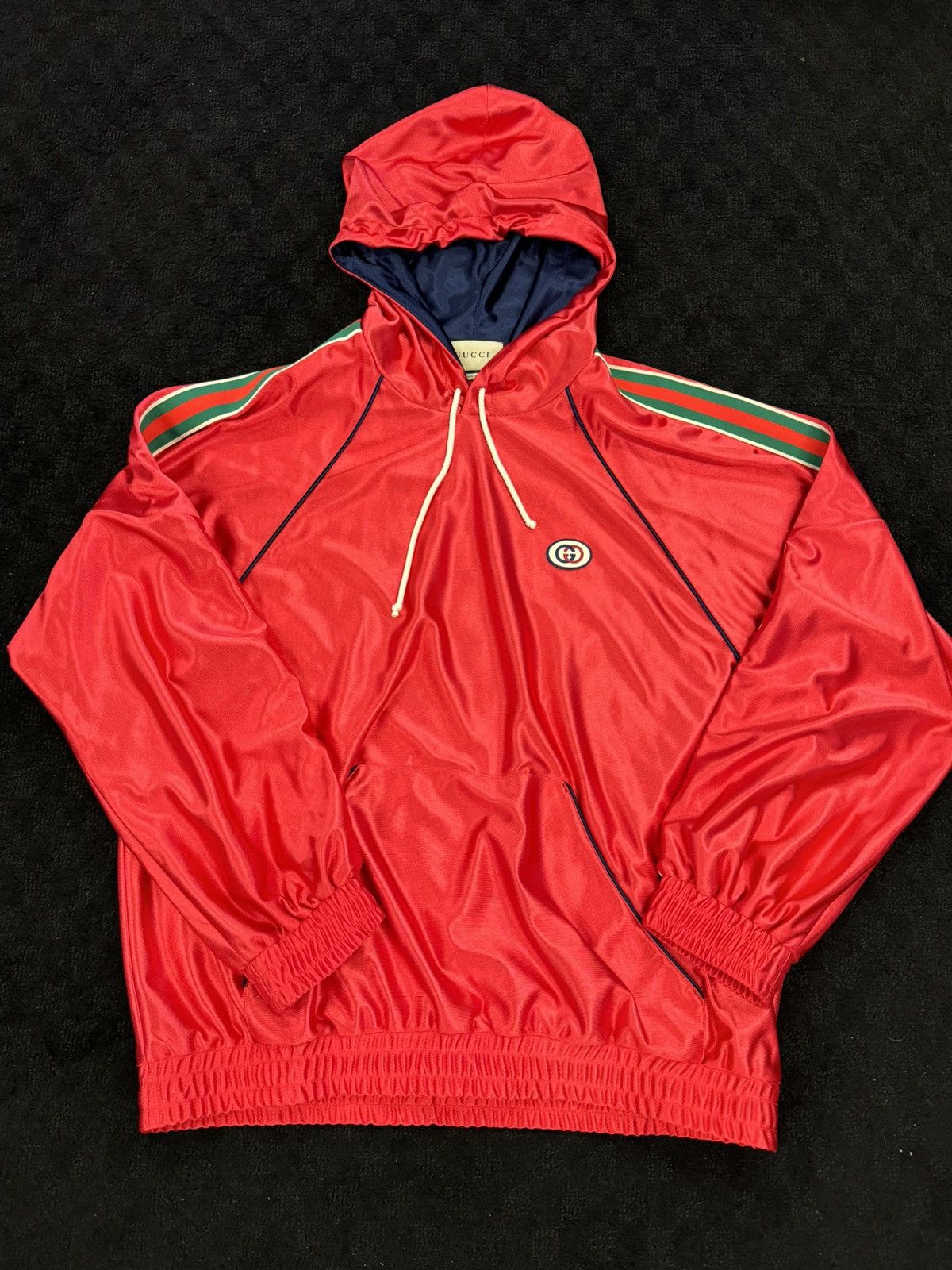 Gucci Gucci Shiny Jersey Hooded Sweatshirt With Web | Grailed
