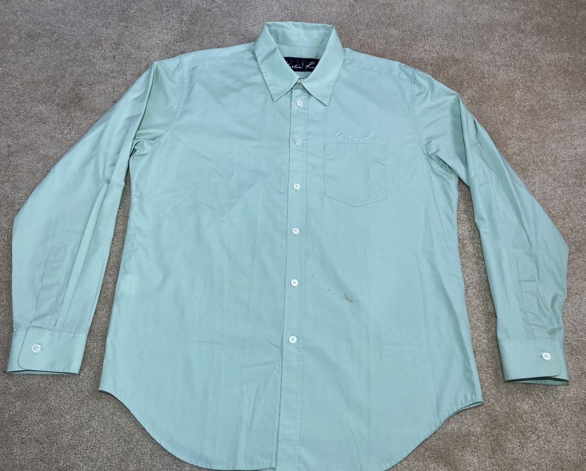 Martine Rose SS18 Martine Rose Easter Mint Shirt Embroidered Logo 2018 Size US L / EU 52-54 / 3 - 2 Thumbnail