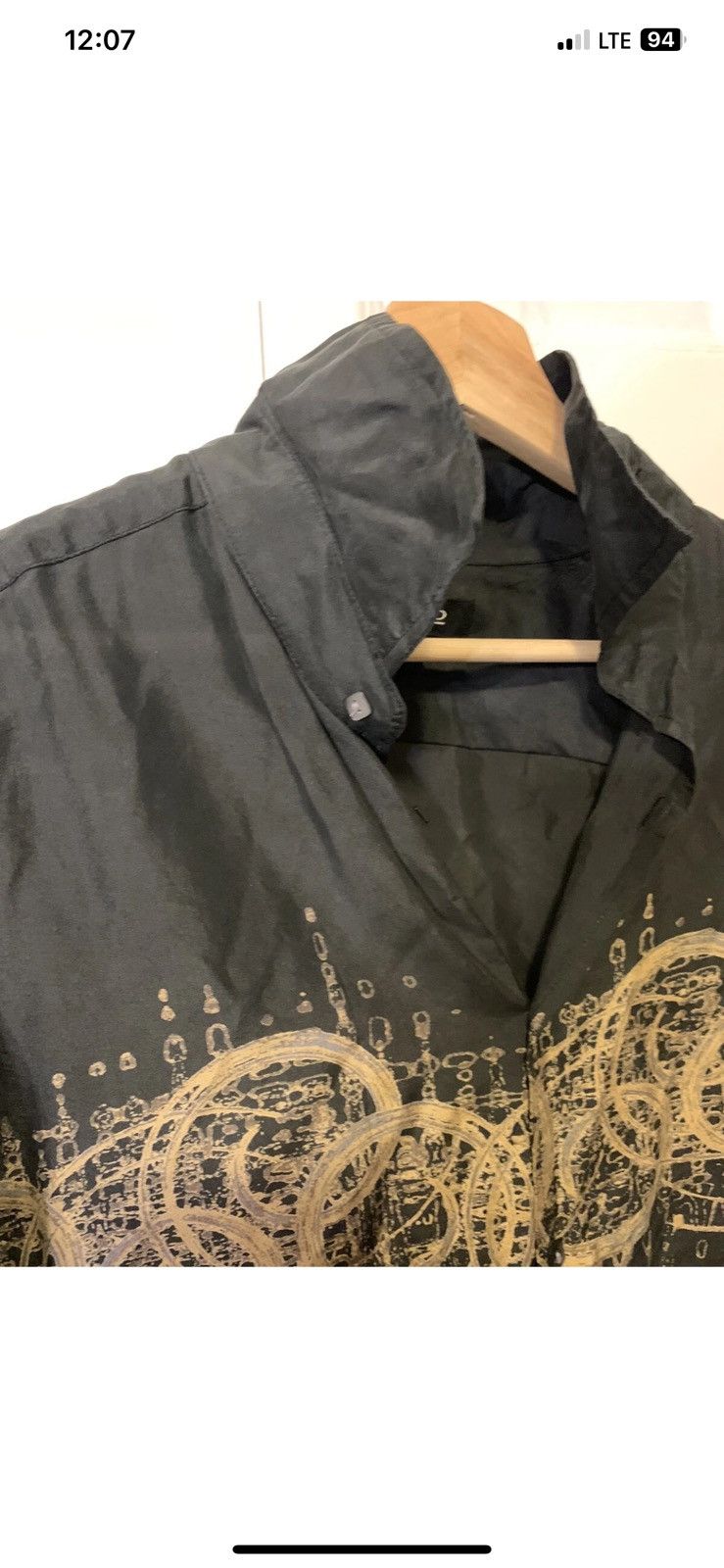 Murano Murano mens sz L black silk button shirt Size US L / EU 52-54 / 3 - 6 Thumbnail