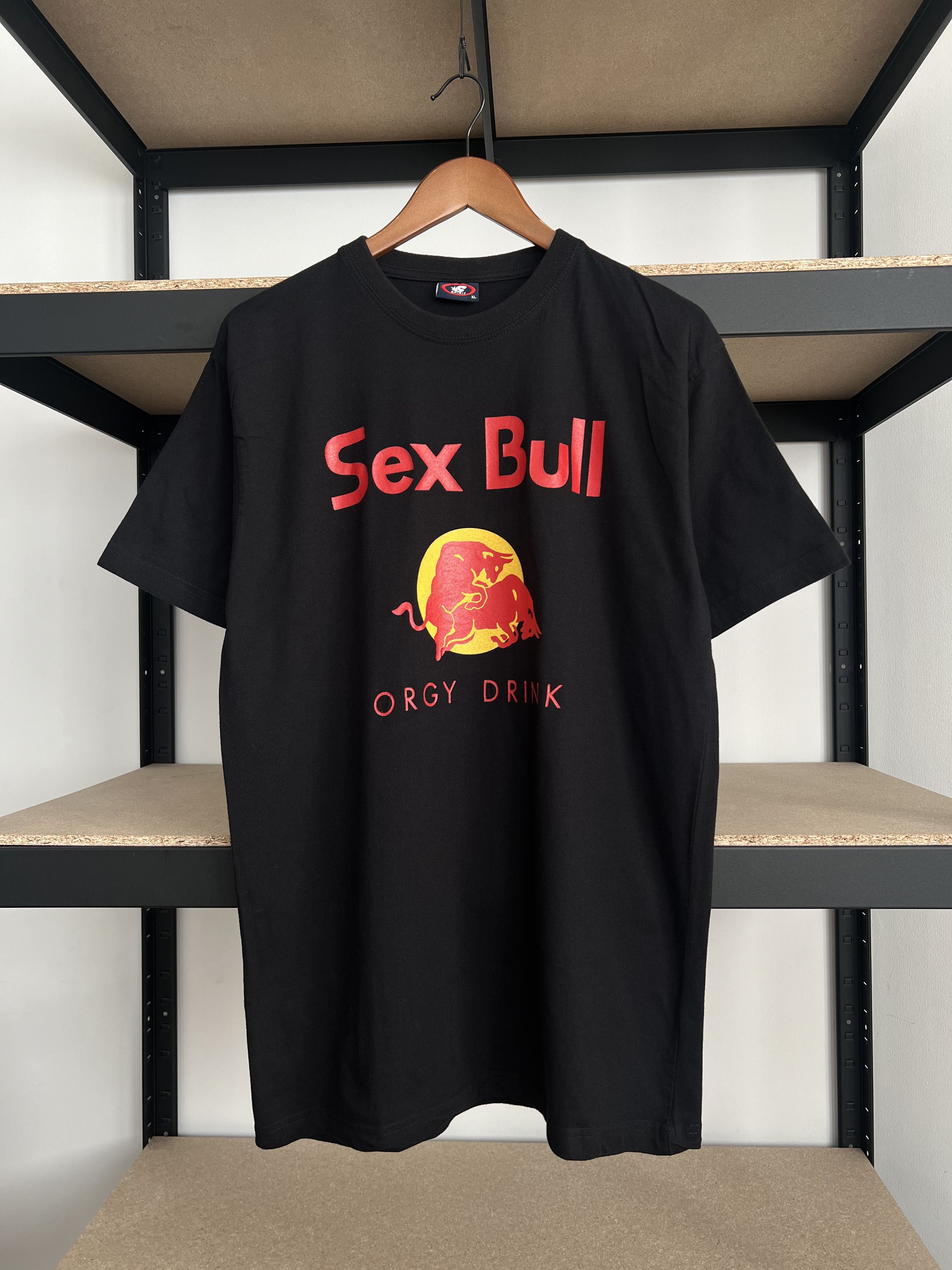 Vintage Vintage Sex Bull Orgy Drink Red Bull Porn Star Black Tee | Grailed