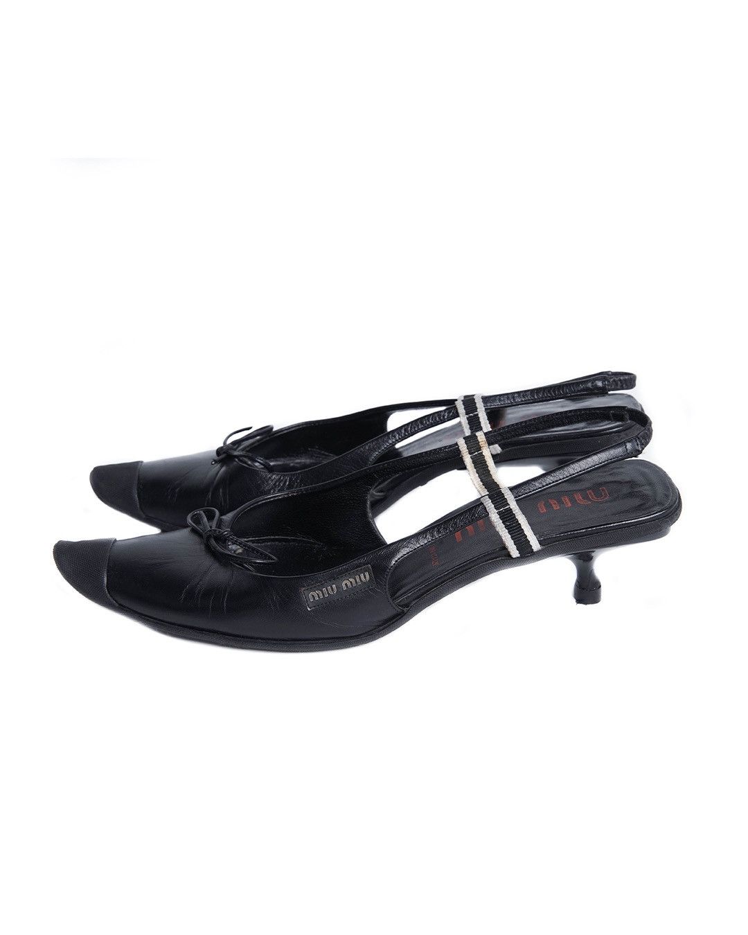 Miu Miu Miu Miu S/S2000 Leather Mules in Black Size US 7.5 / IT 37.5 - 1 Thumbnail