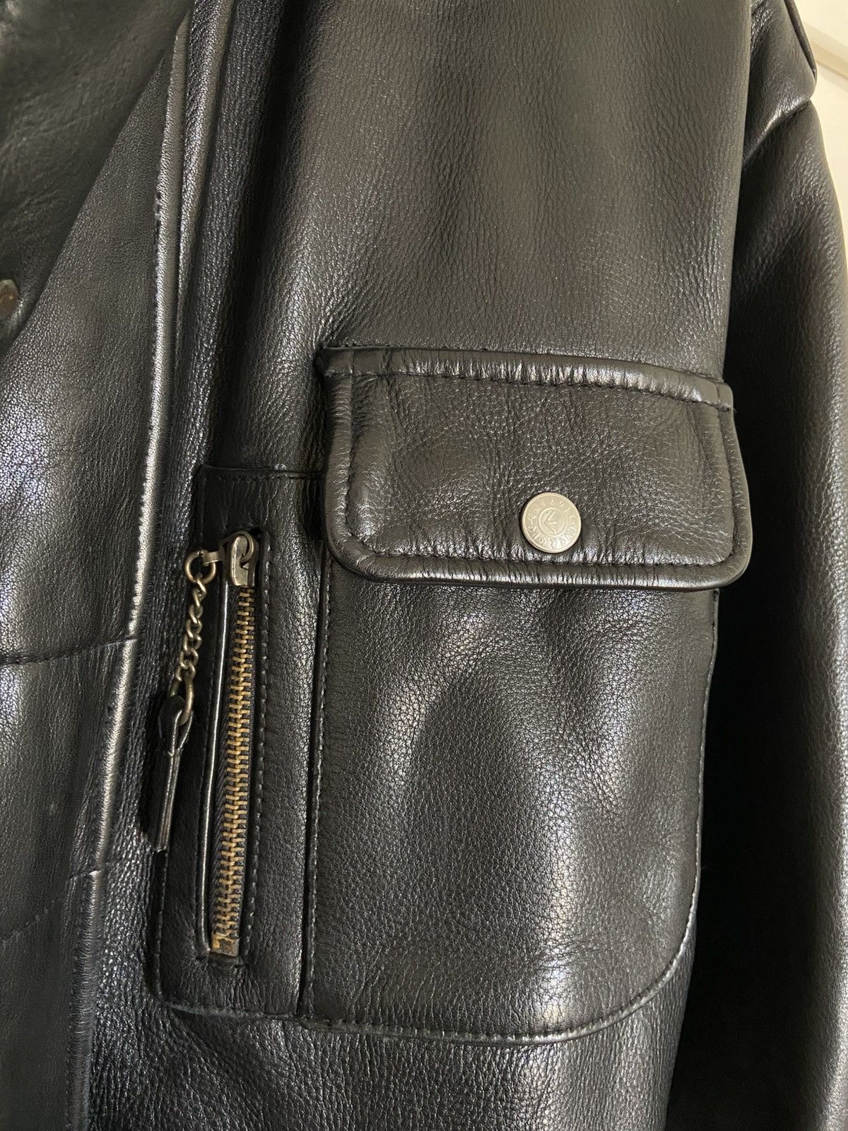 Genuine Leather Vintage Fireman Clasp leather jacket Size US L / EU 52-54 / 3 - 5 Thumbnail