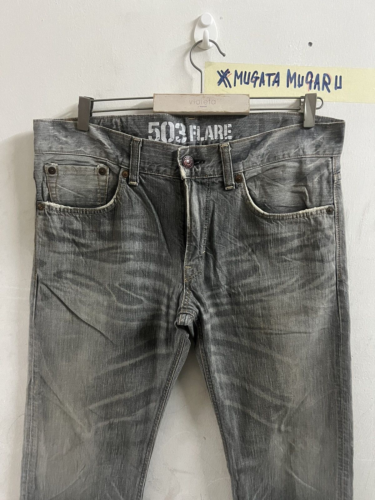 Japanese Brand RARE‼️FLARED🔥VINTAGE EDWIN 503 DISTRESSED DENIM PANT Size US 36 / EU 52 - 3 Thumbnail