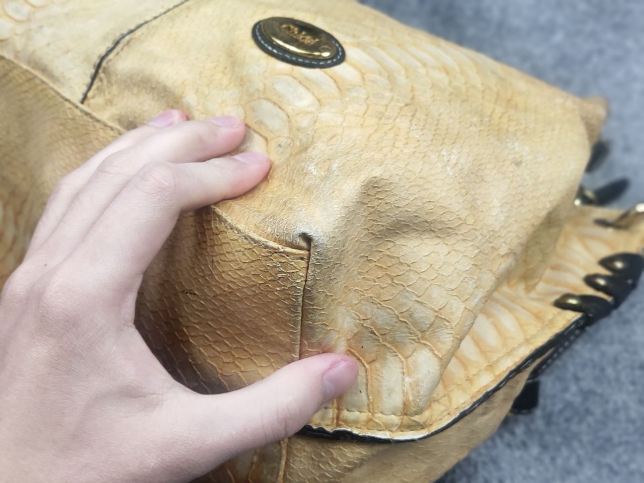 Chloe Vintage 90's Chloe Style bag snakeskin texture handles Y2K Size ONE SIZE - 16 Thumbnail