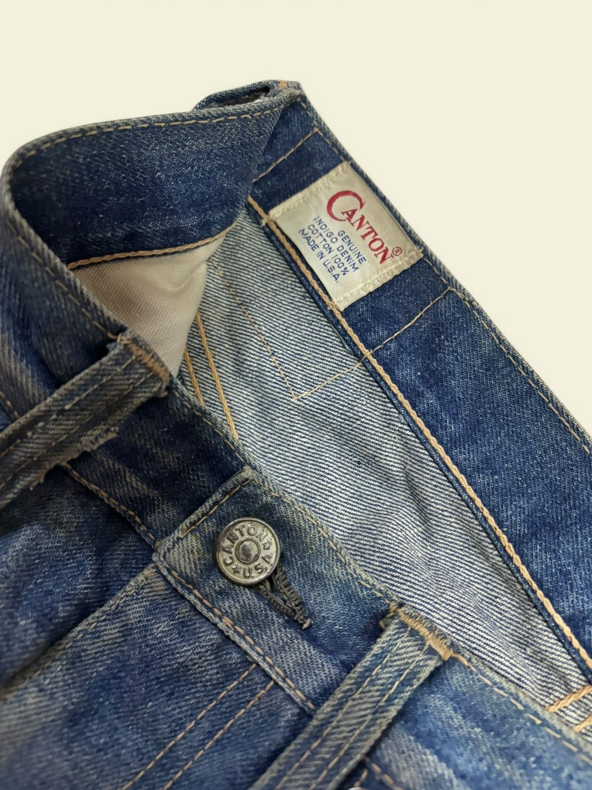 Japanese Brand Vtg 80s Canton Blue Washed Faded Sick Flared Jeans Size US 30 / EU 46 - 13 Thumbnail