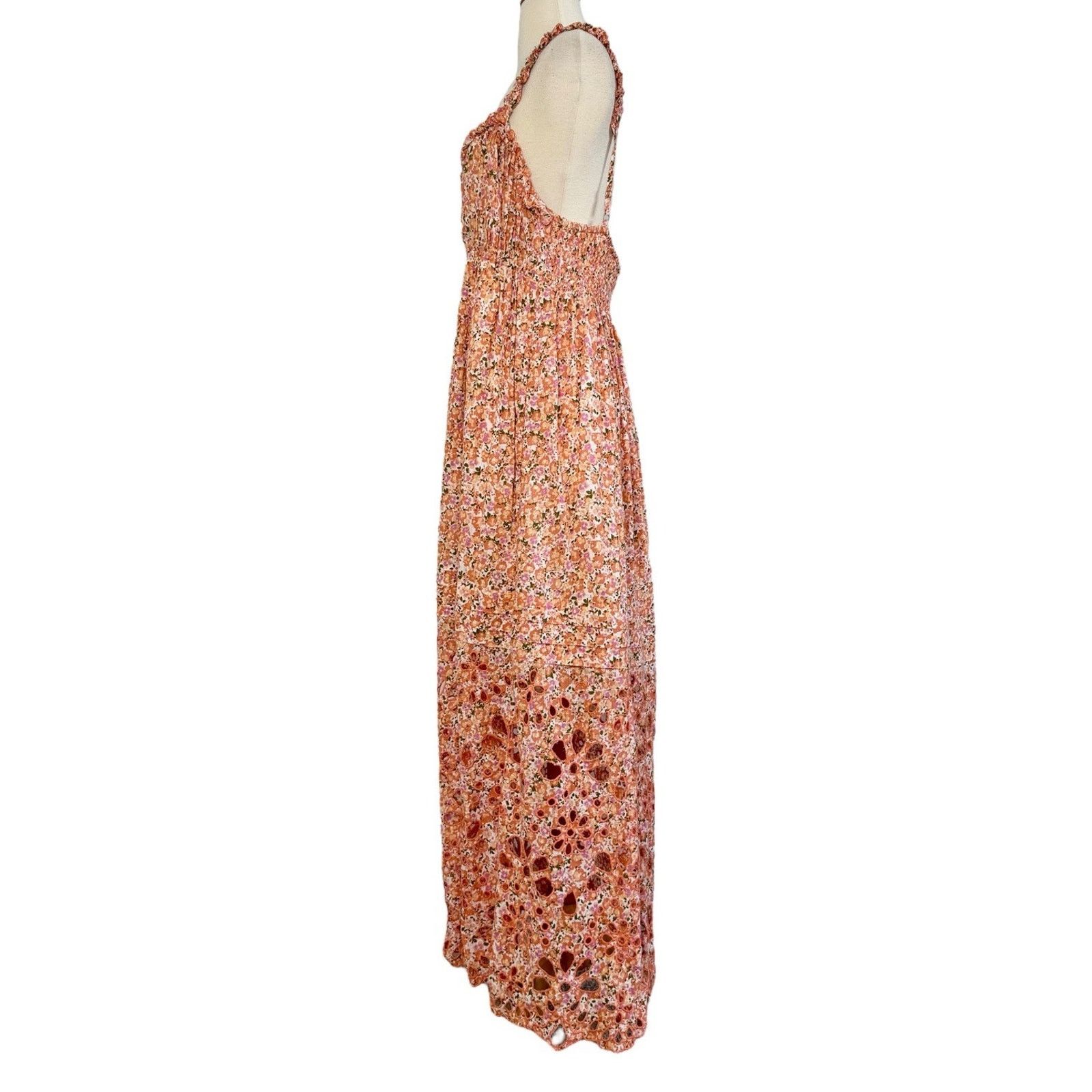 Anthropologie ANTHROPOLOGIE Babydoll Sweetheart Maxi Dress Floral Eyelet Size XL / US 12-14 / IT 48-50 - 11 Thumbnail