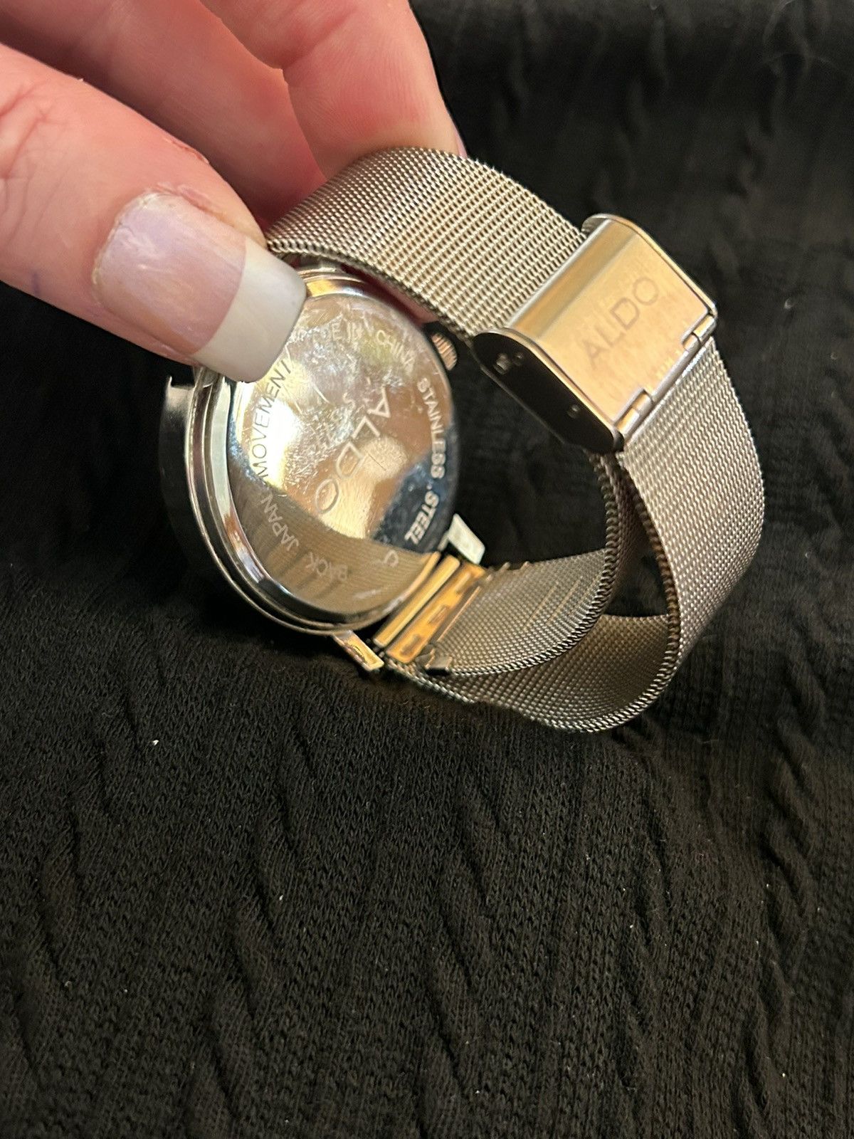 Aldo × Vintage Vintage ALDO UNISEX S-3775 Silver Mesh Metal Band Watch Size ONE SIZE - 4 Thumbnail