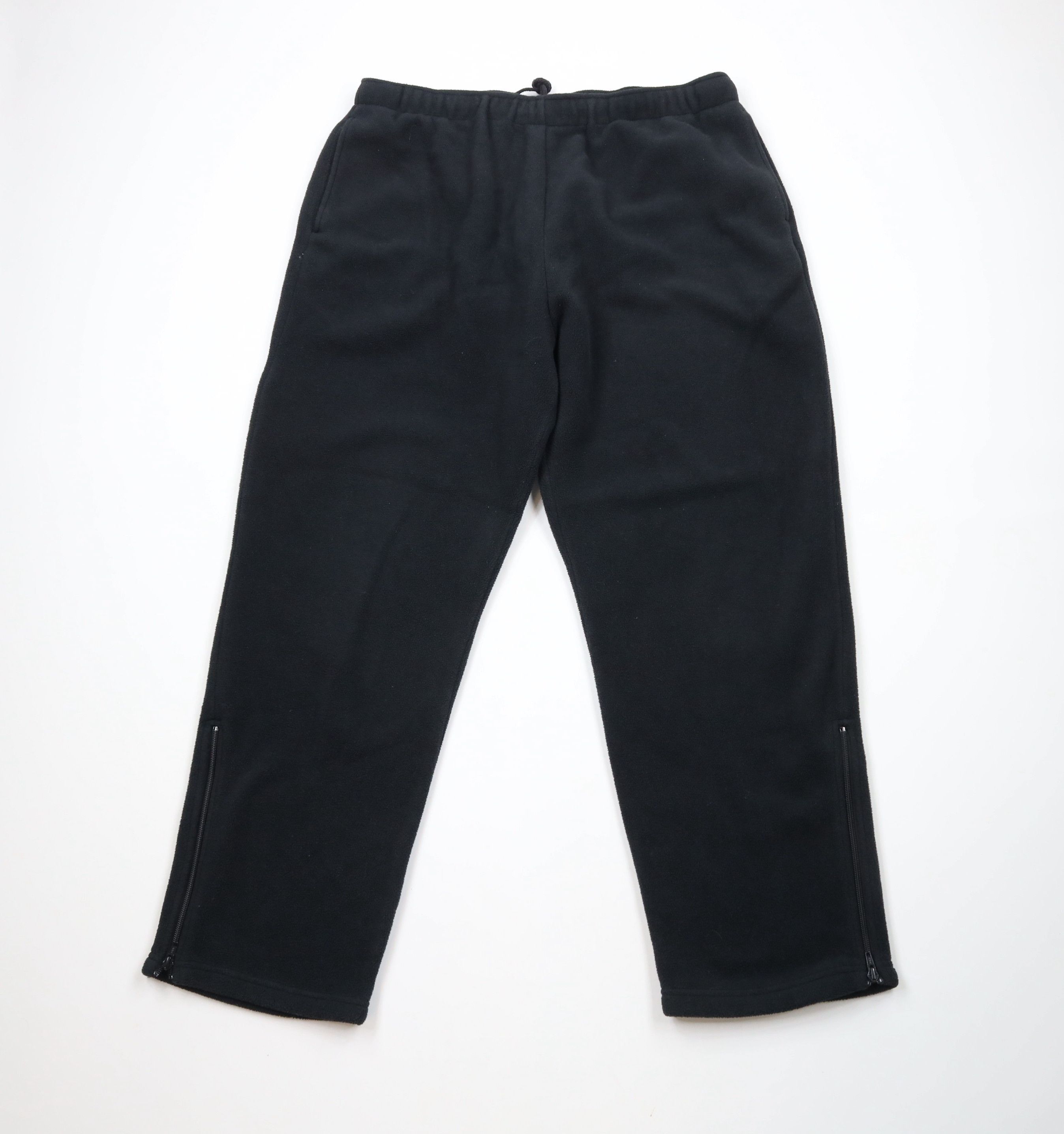 Cabelas × Vintage Vintage 90s Cabelas Fleece Wide Leg Sweatpants Black Size ONE SIZE - 1 Thumbnail