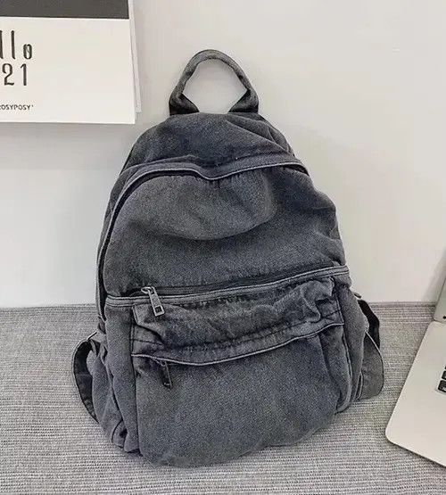Other Fashion patchwork denim backpack aesthetic Size ONE SIZE - 3 Thumbnail