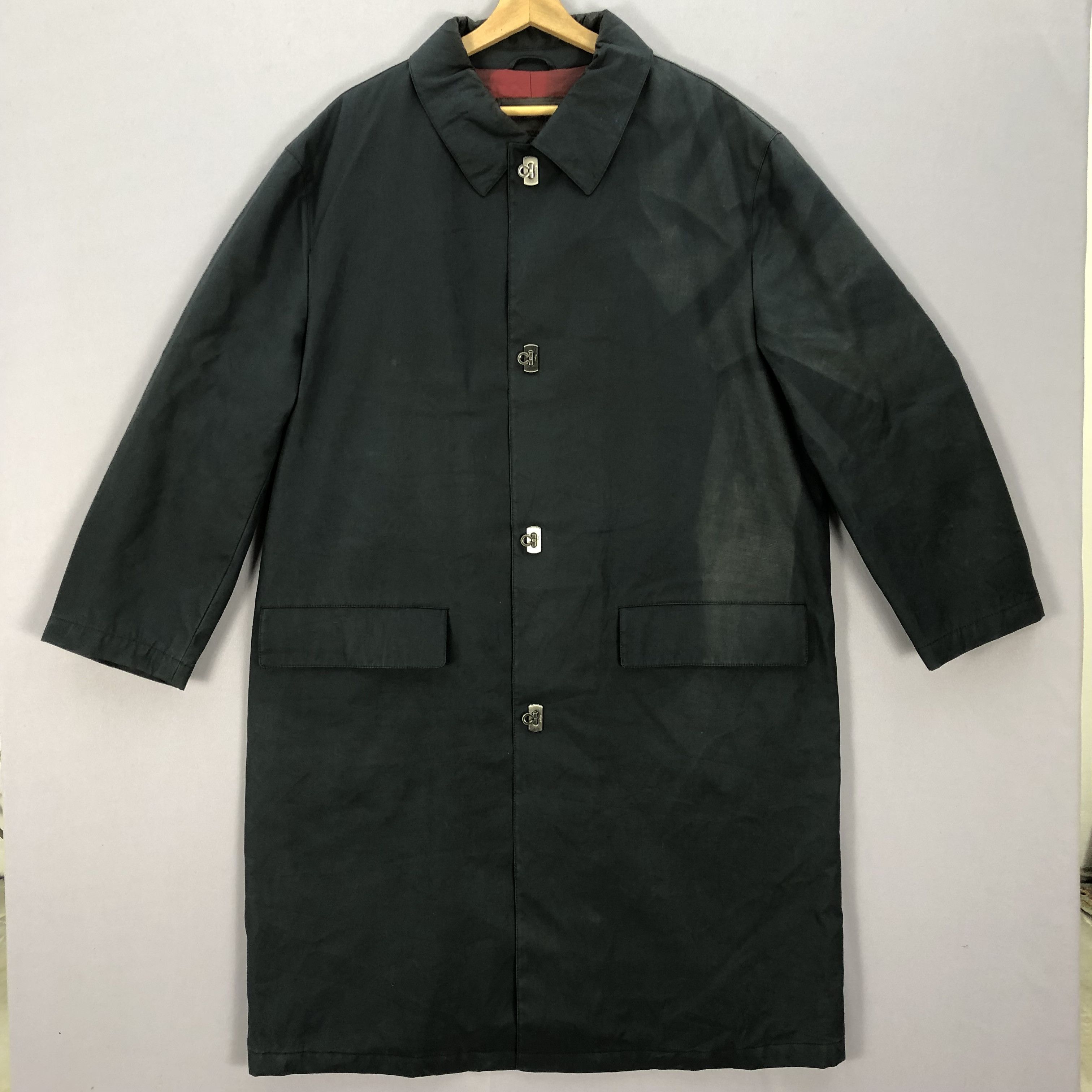 Salvatore Ferragamo × Vintage Vintage 90s Salvatore Ferragamo Long Coat Jackets Size US L / EU 52-54 / 3 - 2 Thumbnail