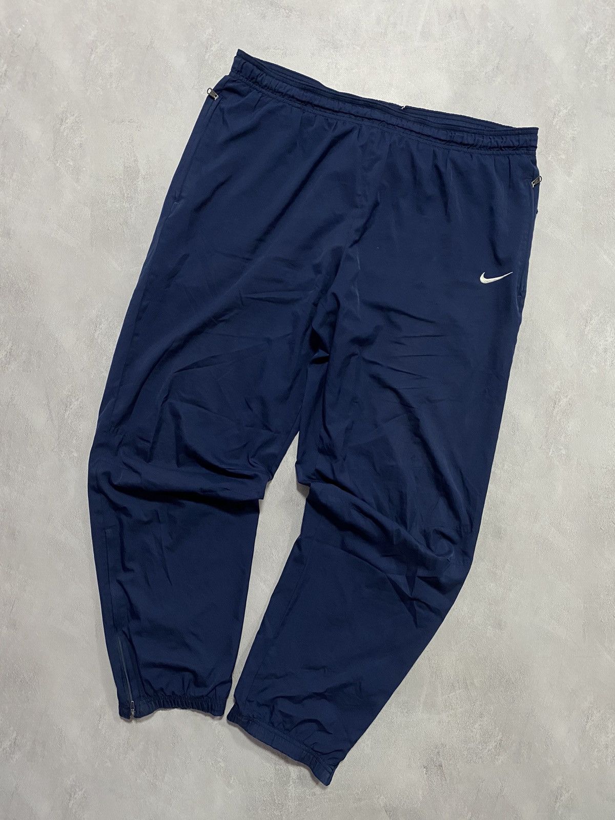 Nike × Vintage Vintage Track Pants Nike Darkblue Swoosh Baggy Size US 36 / EU 52 - 1 Thumbnail