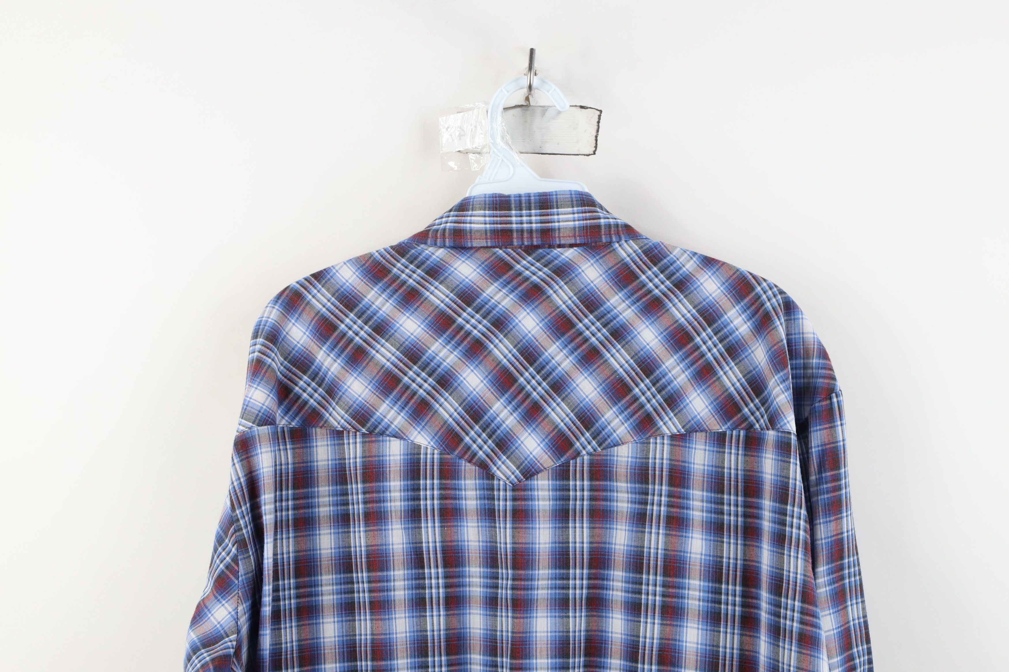 Vintage Vintage 70s Streetwear Western Snap Button Shirt Plaid Size US L / EU 52-54 / 3 - 11 Thumbnail