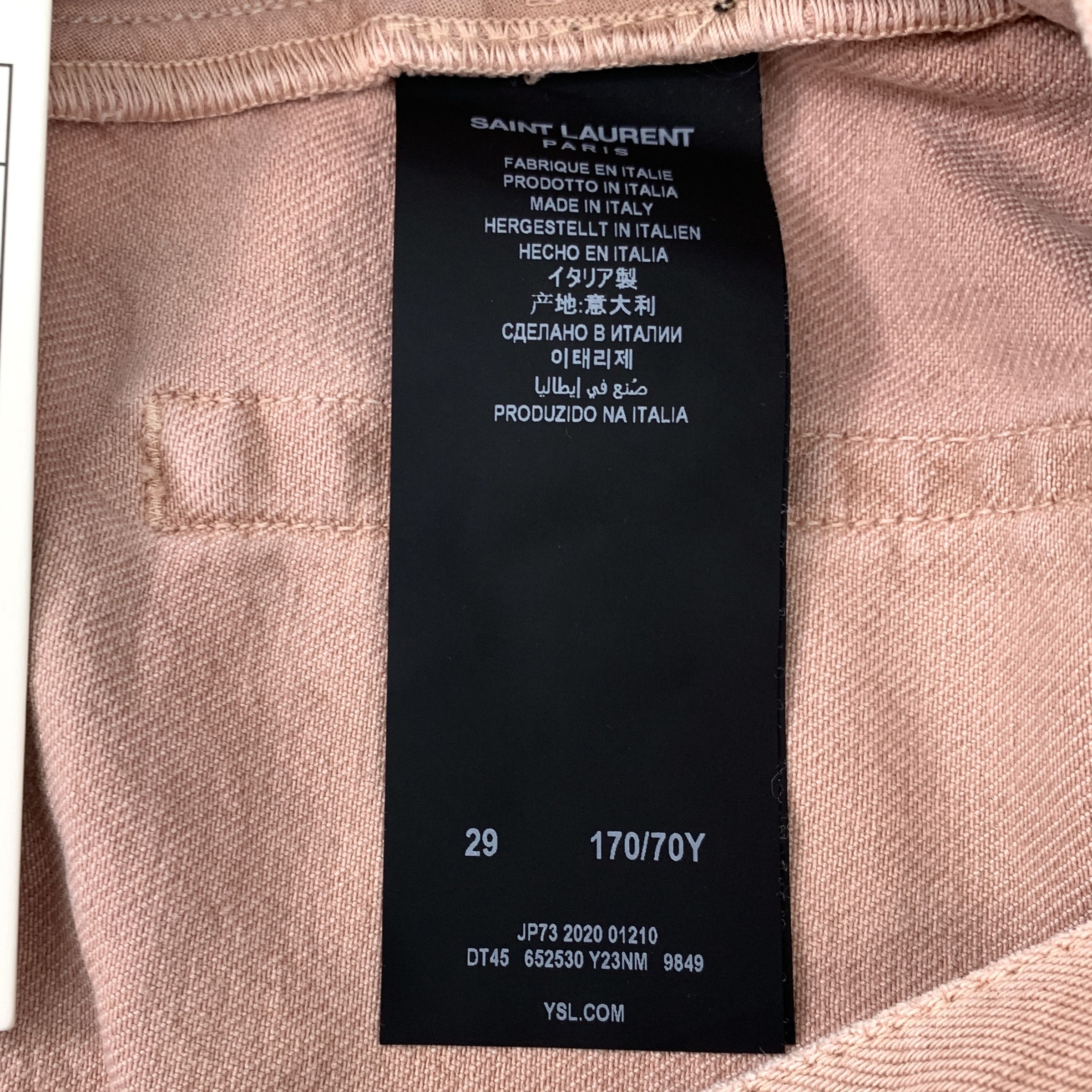 Saint Laurent Paris Saint Laurent Pink Denim Shorts (Size 29) Size 29" - 4 Thumbnail