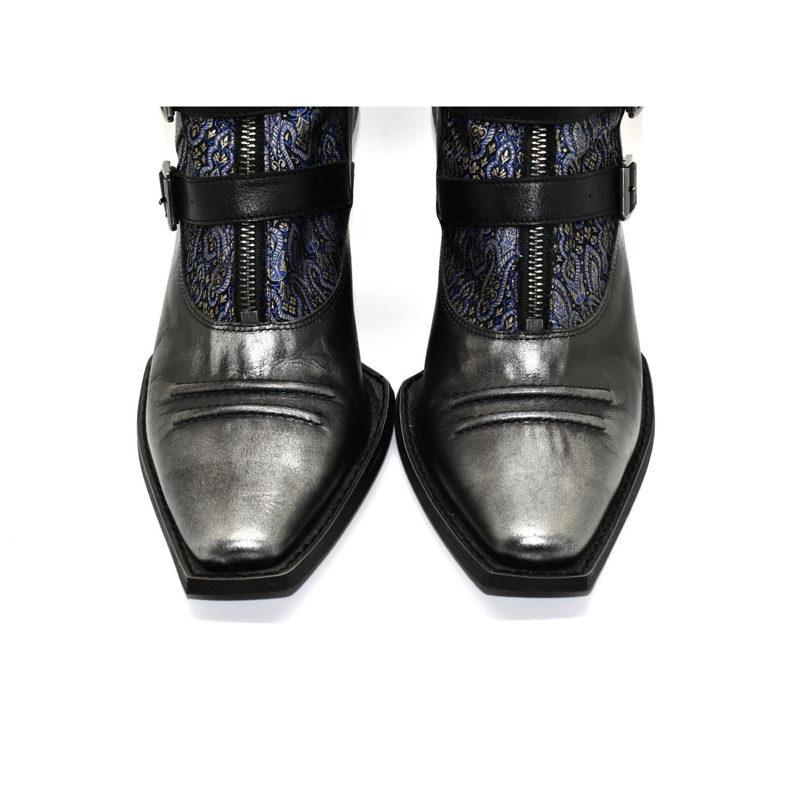 John Fluevog FLUEVOG Signature Durer Blk Metallic Triple Buckle Boots 10 Size US 10 / IT 40 - 6 Thumbnail