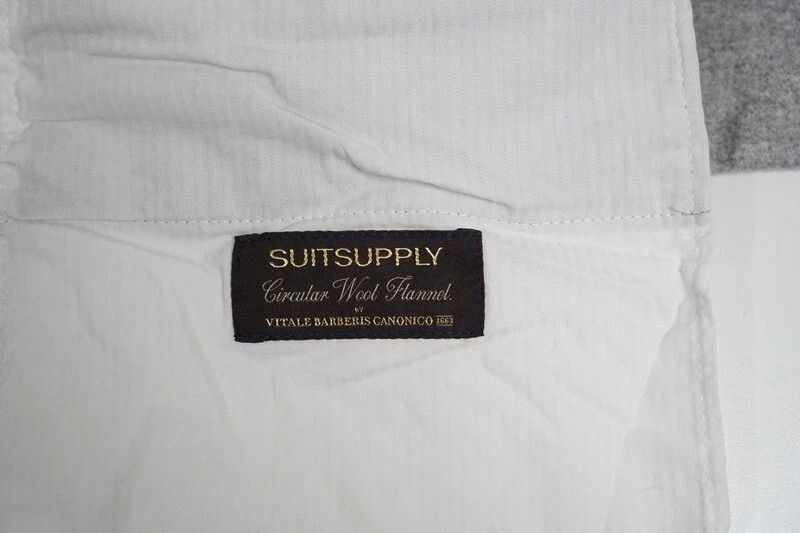 Suitsupply Men Suitsupply Soho Turn - Up Trousers Flannel Grey UK/US36 Size 36R - 4 Thumbnail