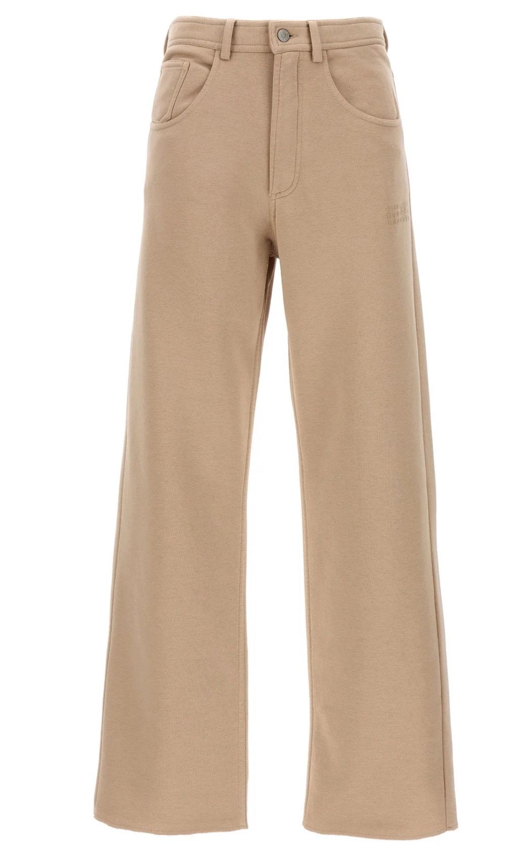 image of Maison Margiela Mm6 Raw Hem Baggy Sweats in Beige, Men's (Size 32)
