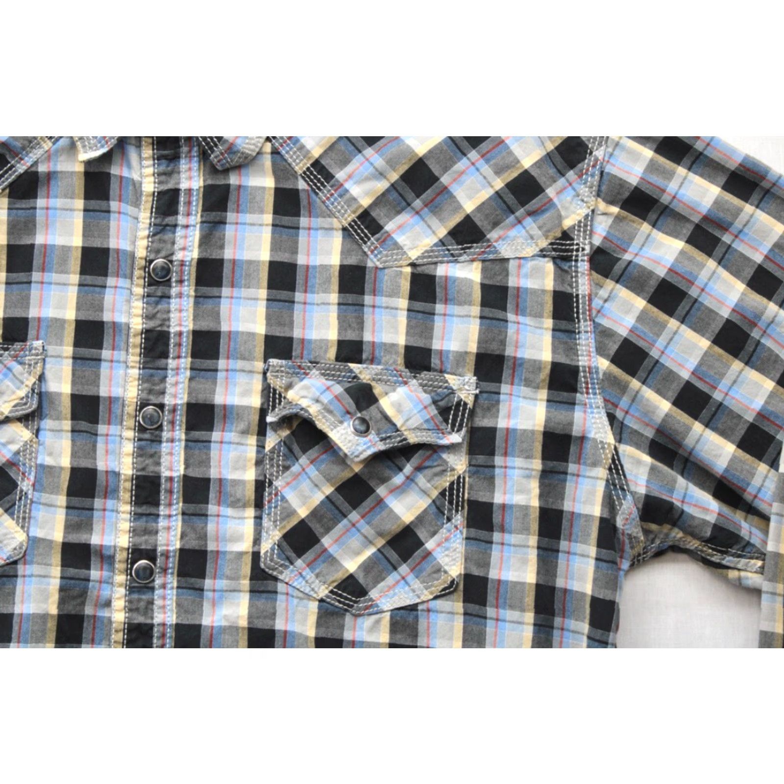 Wrangler VINTAGE Wrangler 20X Western Shirt Men's Large Pearl Snap Black Plaid Cowboy Rodeo Work Size US L / EU 52-54 / 3 - 2 Thumbnail