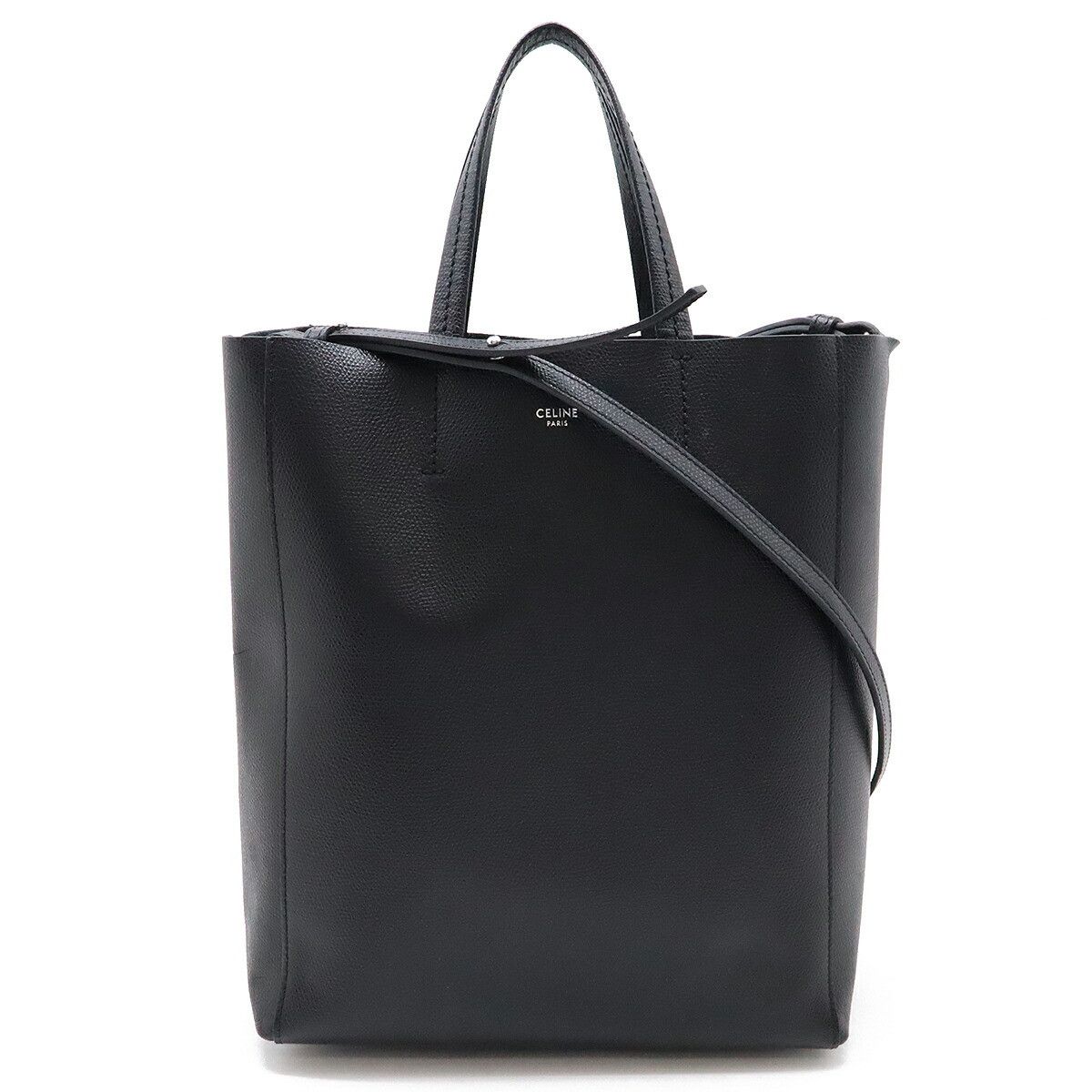 Celine Celine Leather Vertical Cabas Small 2Way Bag 189813 Leather Shoulder Bag 189813 in Black, Women's
