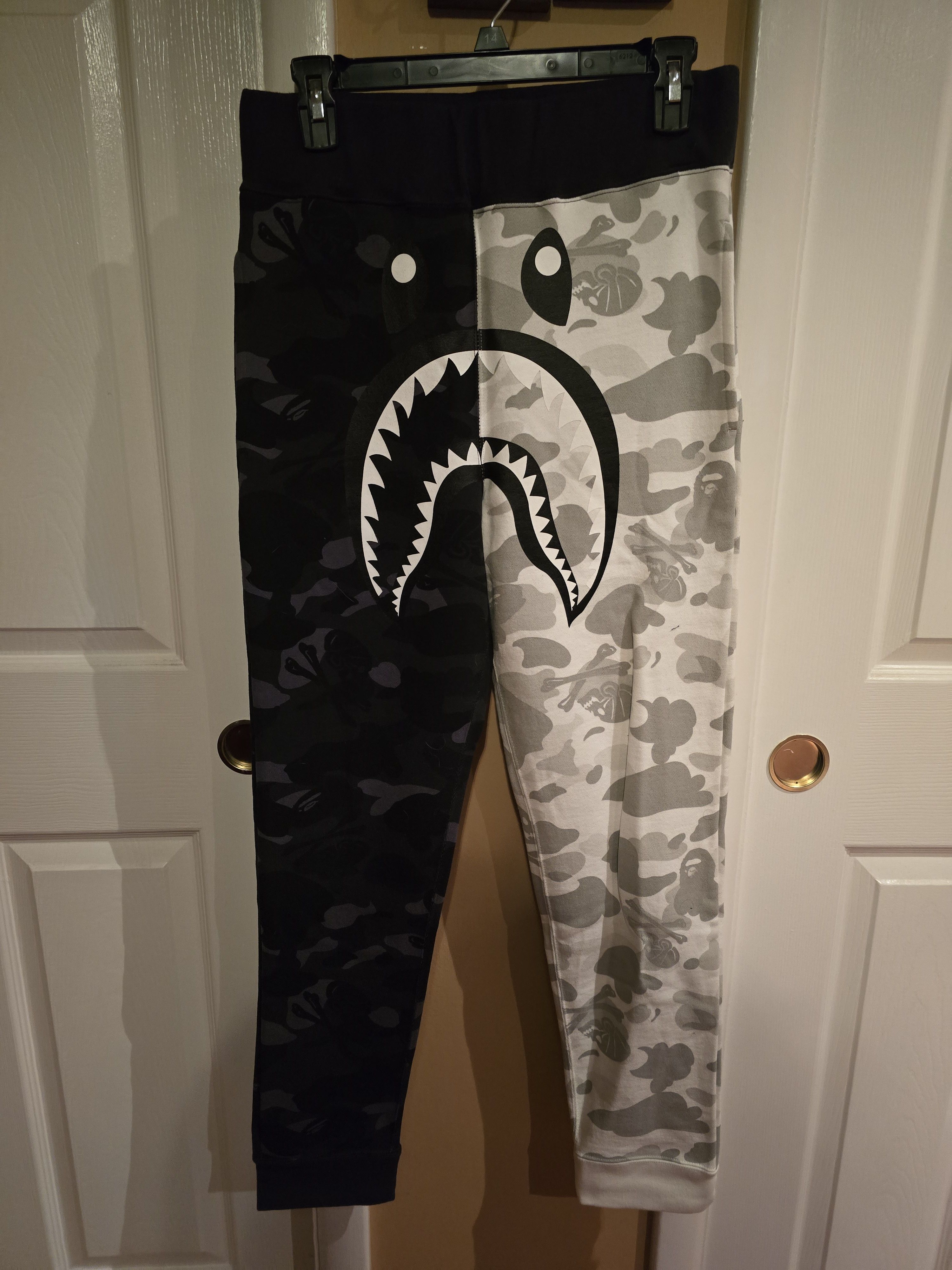 Bape Bape x Neighborhood Split Camo Shark Sweat Pants | Grailed