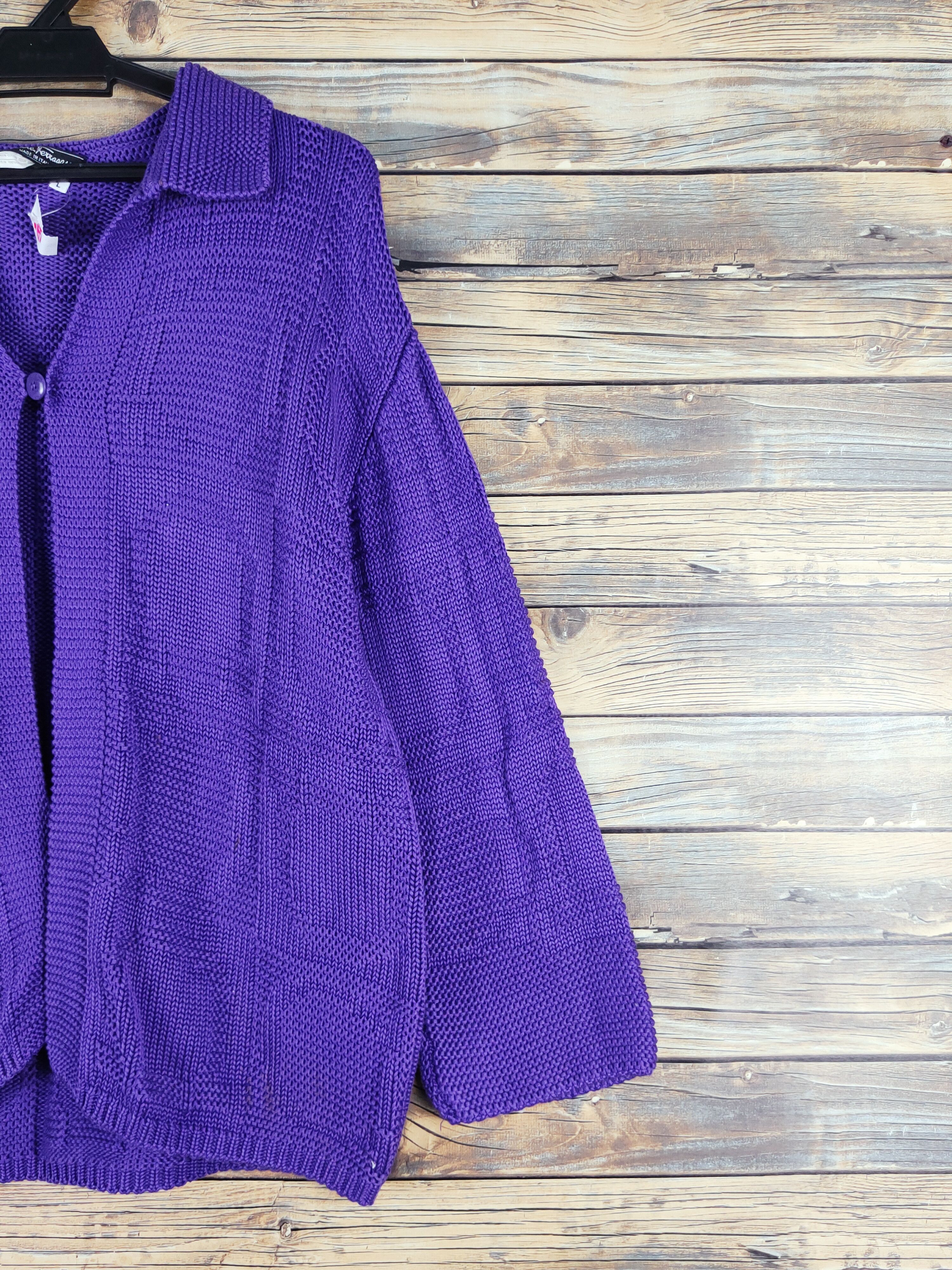 Salvatore Ferragamo Salvatore Ferragamo Purple Knitwear Cardigan #W1155 Size US L / EU 52-54 / 3 - 5 Thumbnail