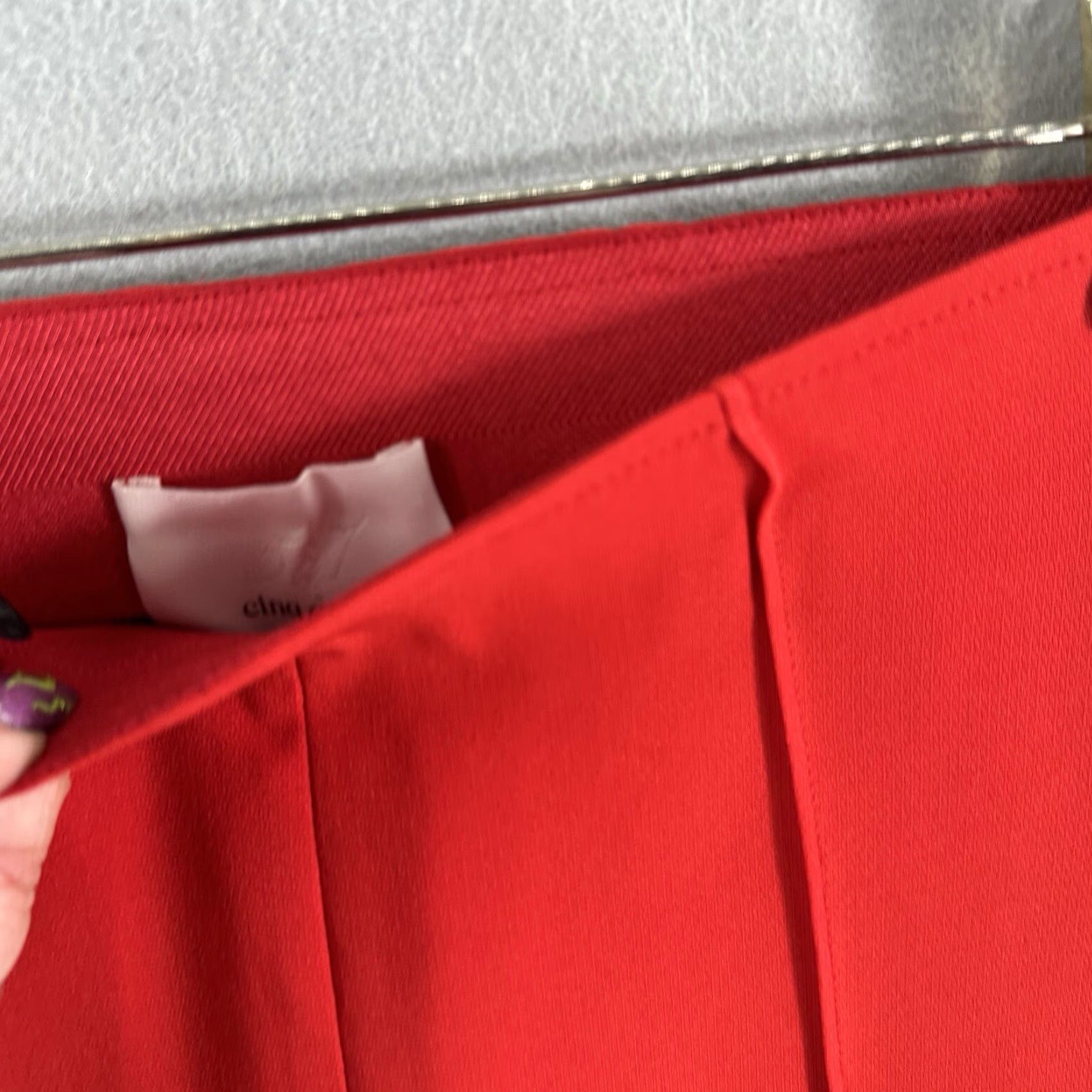 Cinq a Sept Cinq a Sept Womens Pants 00 Red Crepe Ankle Slit High Rise Zip Ruthie Quiet Lux Size 24" / US 00 / IT 34 - 7 Thumbnail