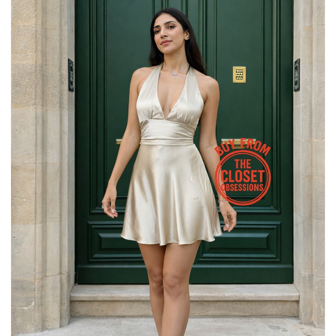 Zara ZARA Satin Open Back Mini Dress NWT Size L / US 10 / IT 46 - 2 Thumbnail
