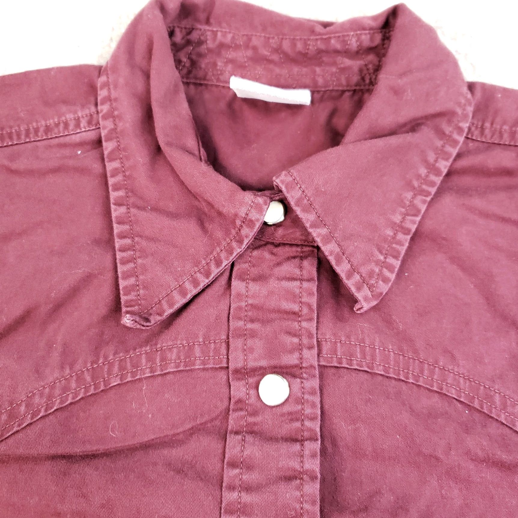 Carhartt Carhartt Women's Medium Red Pearl Snap Western Long Sleeve Button-Up Shirt Size M / US 6-8 / IT 42-44 - 6 Thumbnail