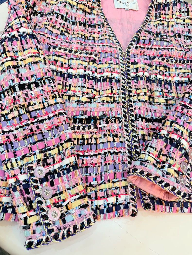 Chanel Chanel 22p pink purple mosaic coat Size M / US 6-8 / IT 42-44 - 4 Thumbnail