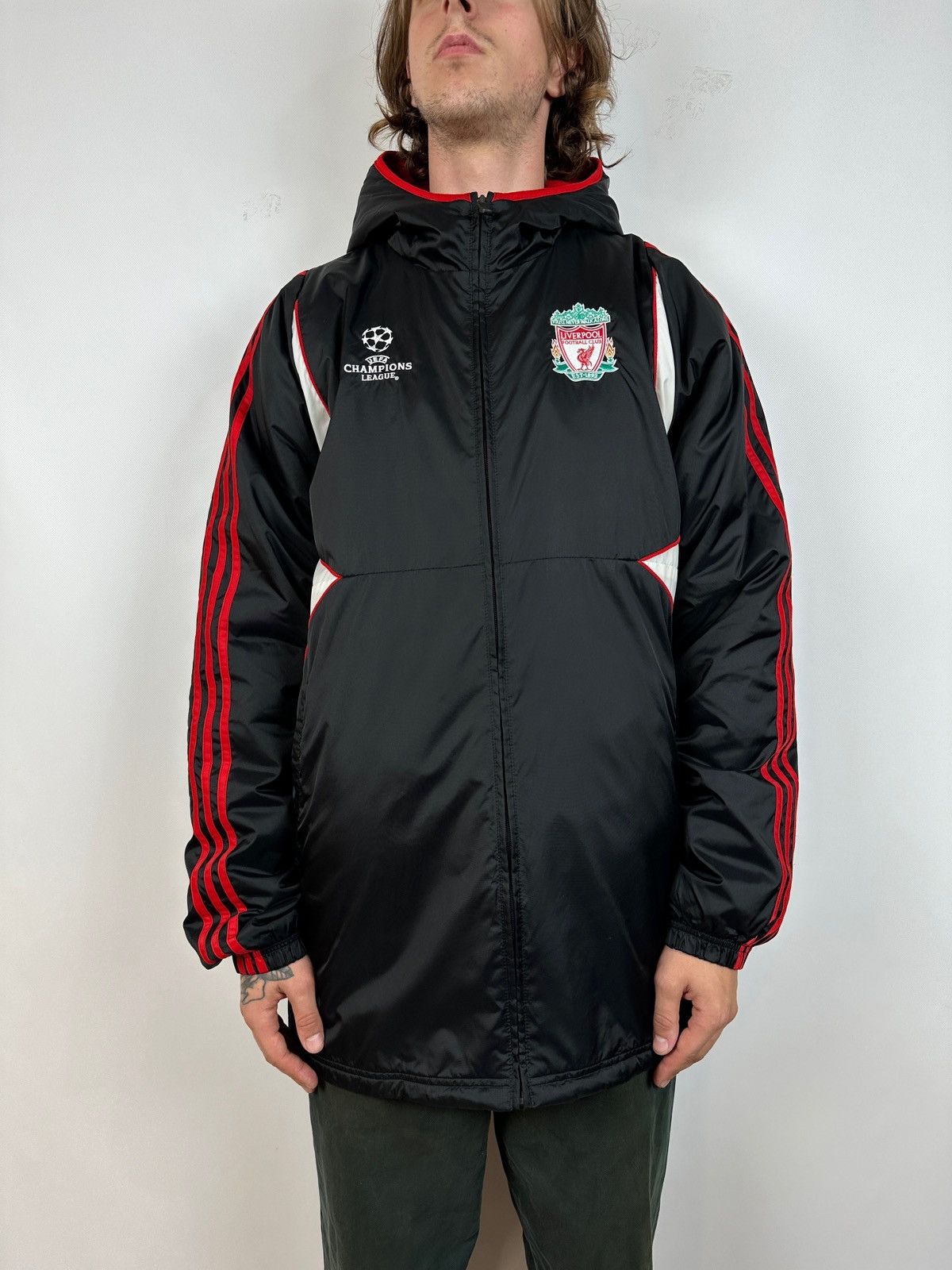Vintage 2007-08 Adidas Liverpool Champions League Parka Coat Jacket Size US L / EU 52-54 / 3 - 3 Thumbnail