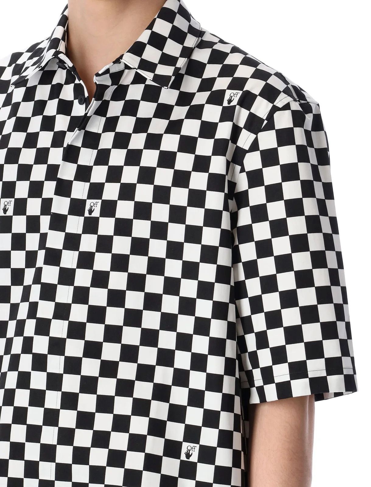 Off-White o1y0325 Checked Shirt in White/Black Size US M / EU 48-50 / 2 - 2 Thumbnail