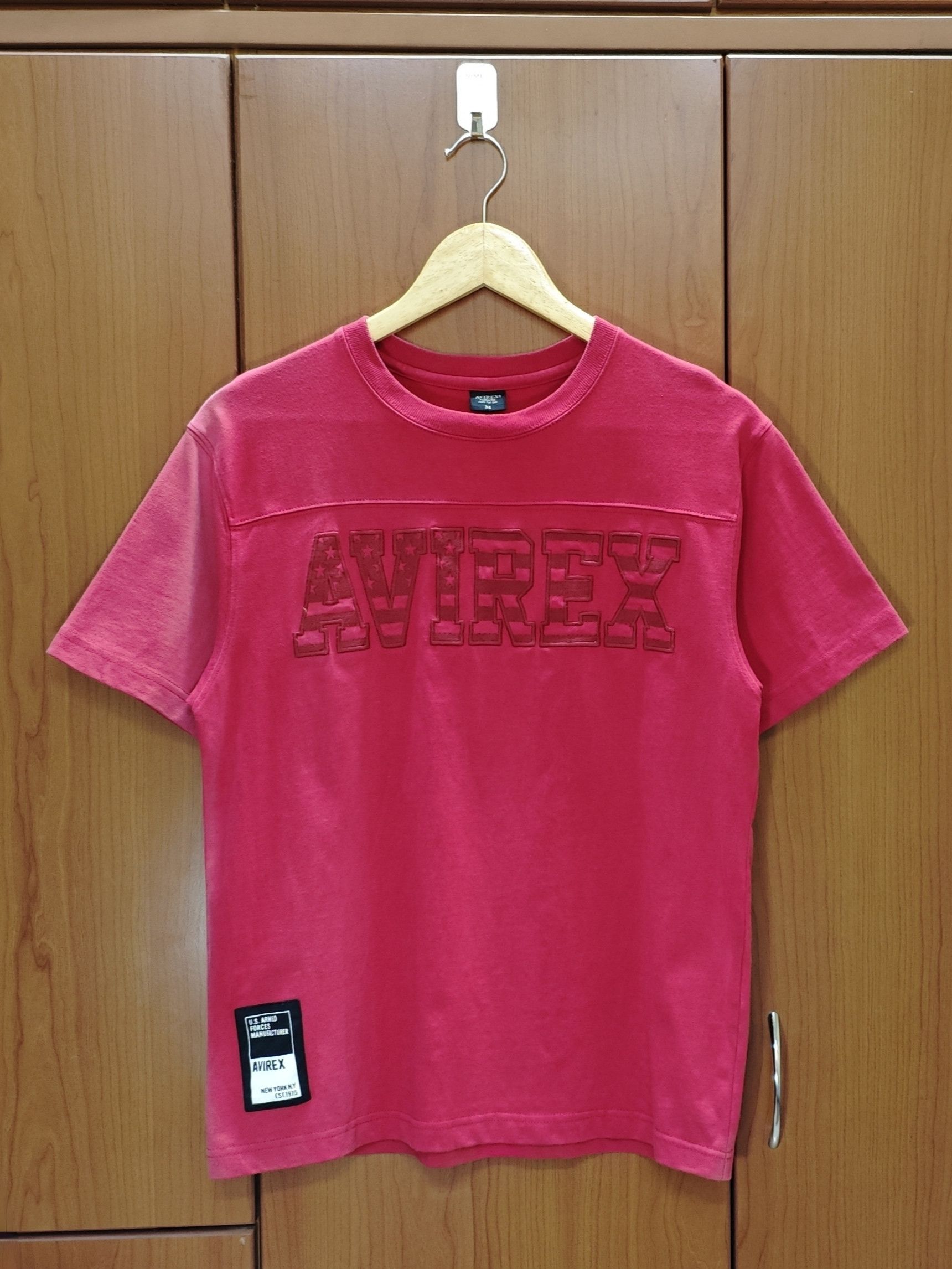 Avirex 90s AVIREX Embroidered Big Logo Red M Tee Size US M / EU 48-50 / 2 - 2 Thumbnail
