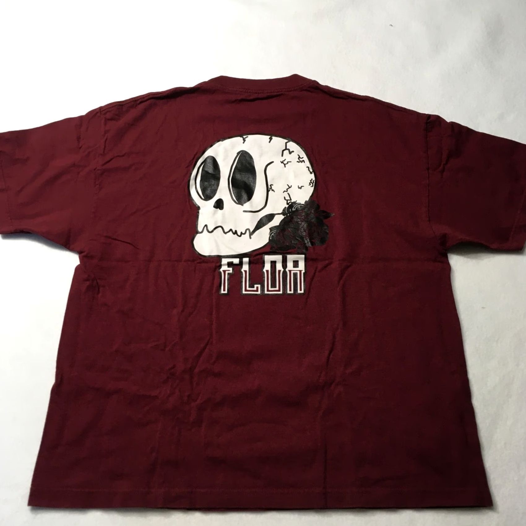 Vintage VINTAGE SKELETON WOMAN ROSE FLOWER burgundy spanish t-shirt spanish double sided Size US XXL / EU 58 / 5 - 2 Thumbnail