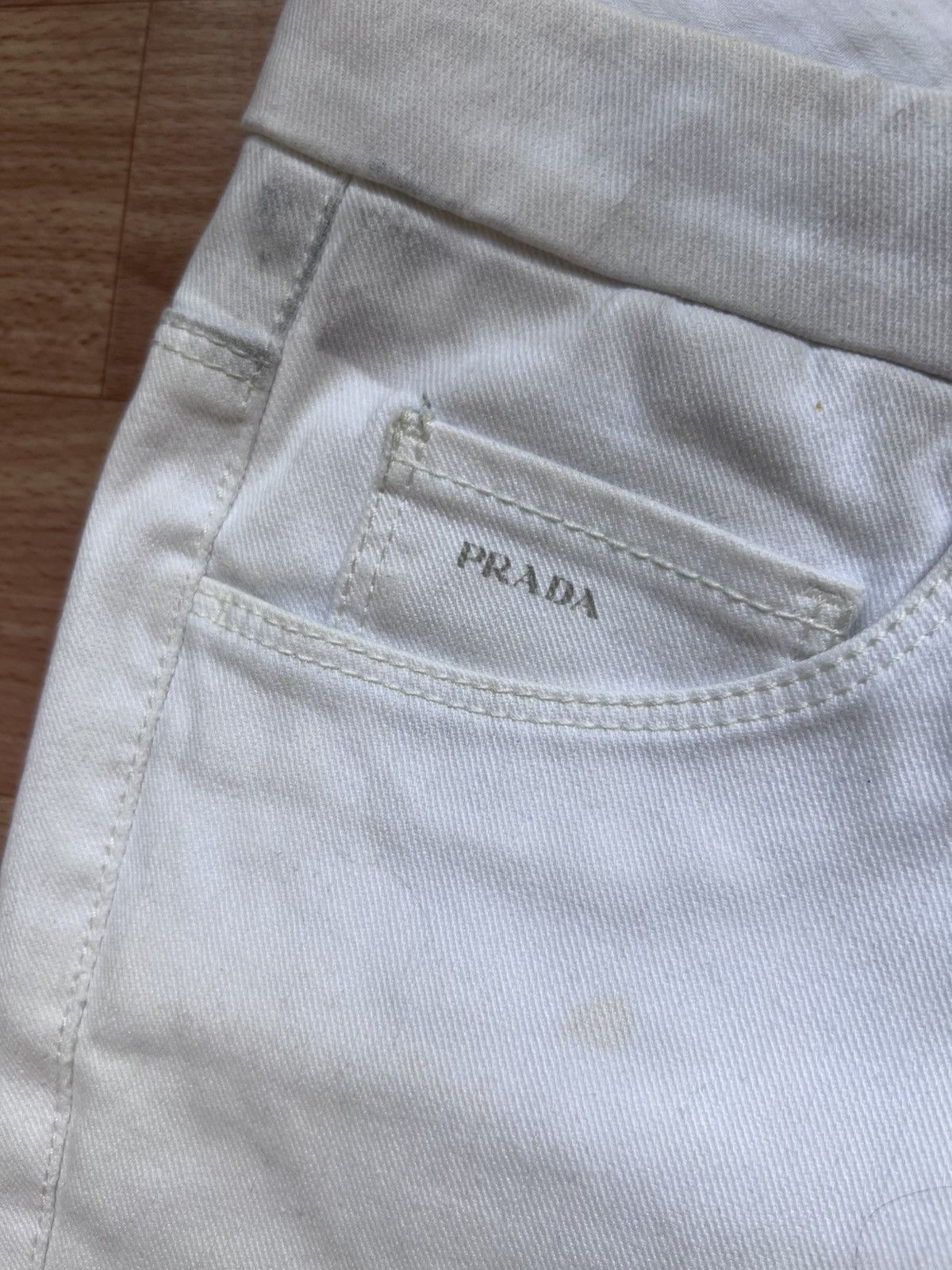 Prada Vintage Prada Straight Fit Classic Pants Women’s White Sz 26 Size 24" / US 00 / IT 34 - 3 Thumbnail
