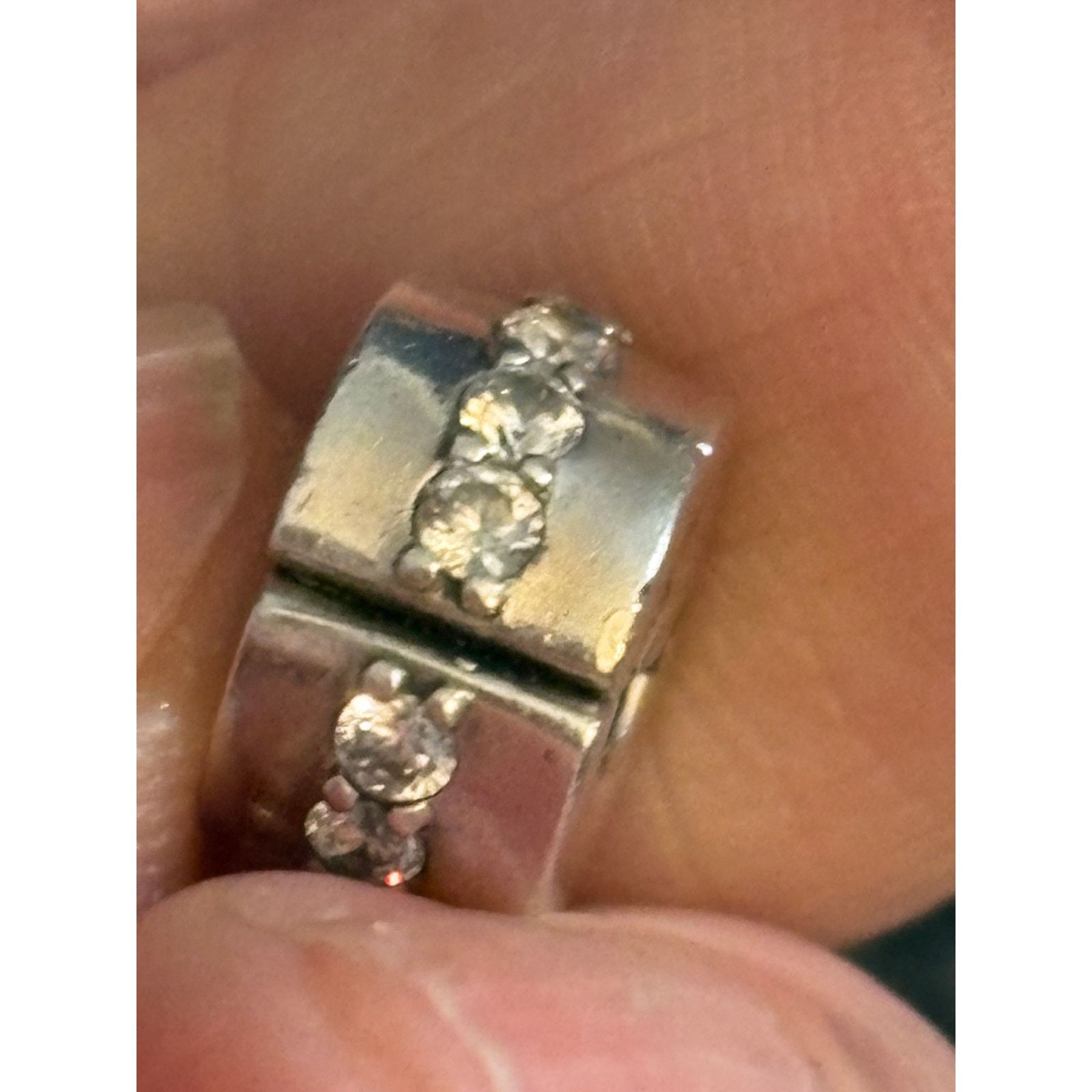 Other Pandora ALE 925 Sterling Silver Clear CZ Clip Charm Hinged Size ONE SIZE - 3 Thumbnail
