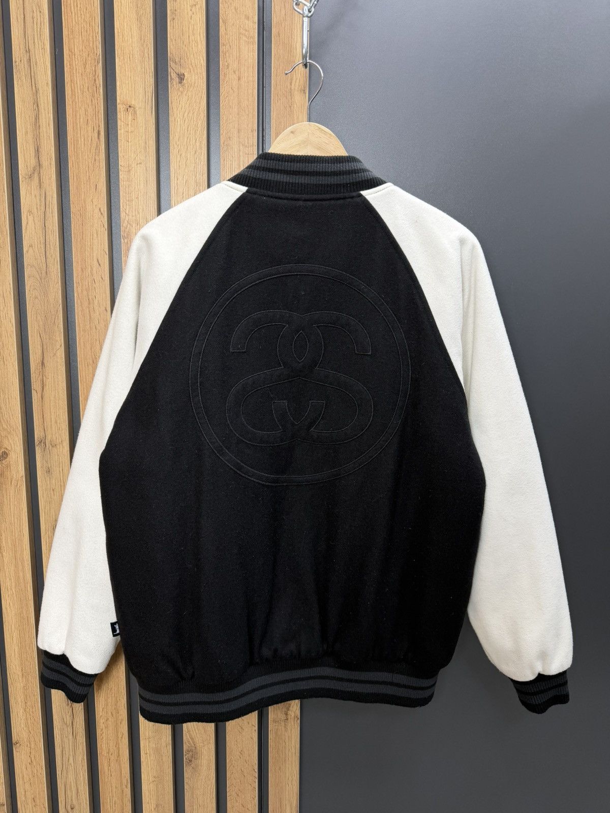Stussy Stussy Varsity Wool Jacket Big Logo Black Size M Size US M / EU 48-50 / 2 - 16 Thumbnail
