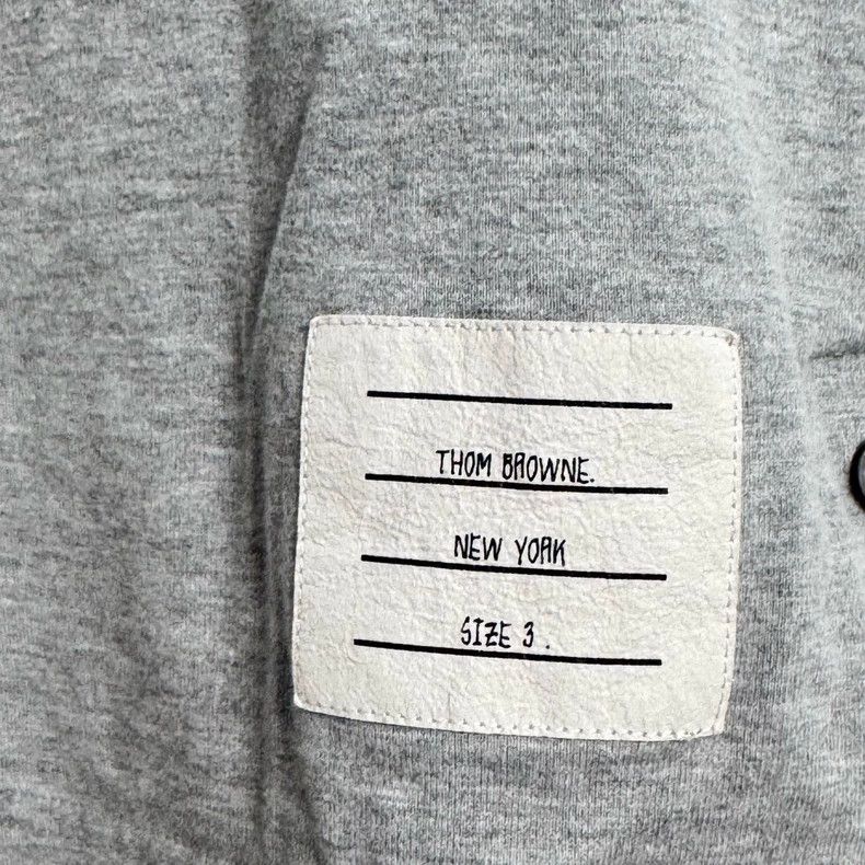 Thom Browne Thom Browne size3 Gray four stripe short sleeves Size US L / EU 52-54 / 3 - 2 Thumbnail