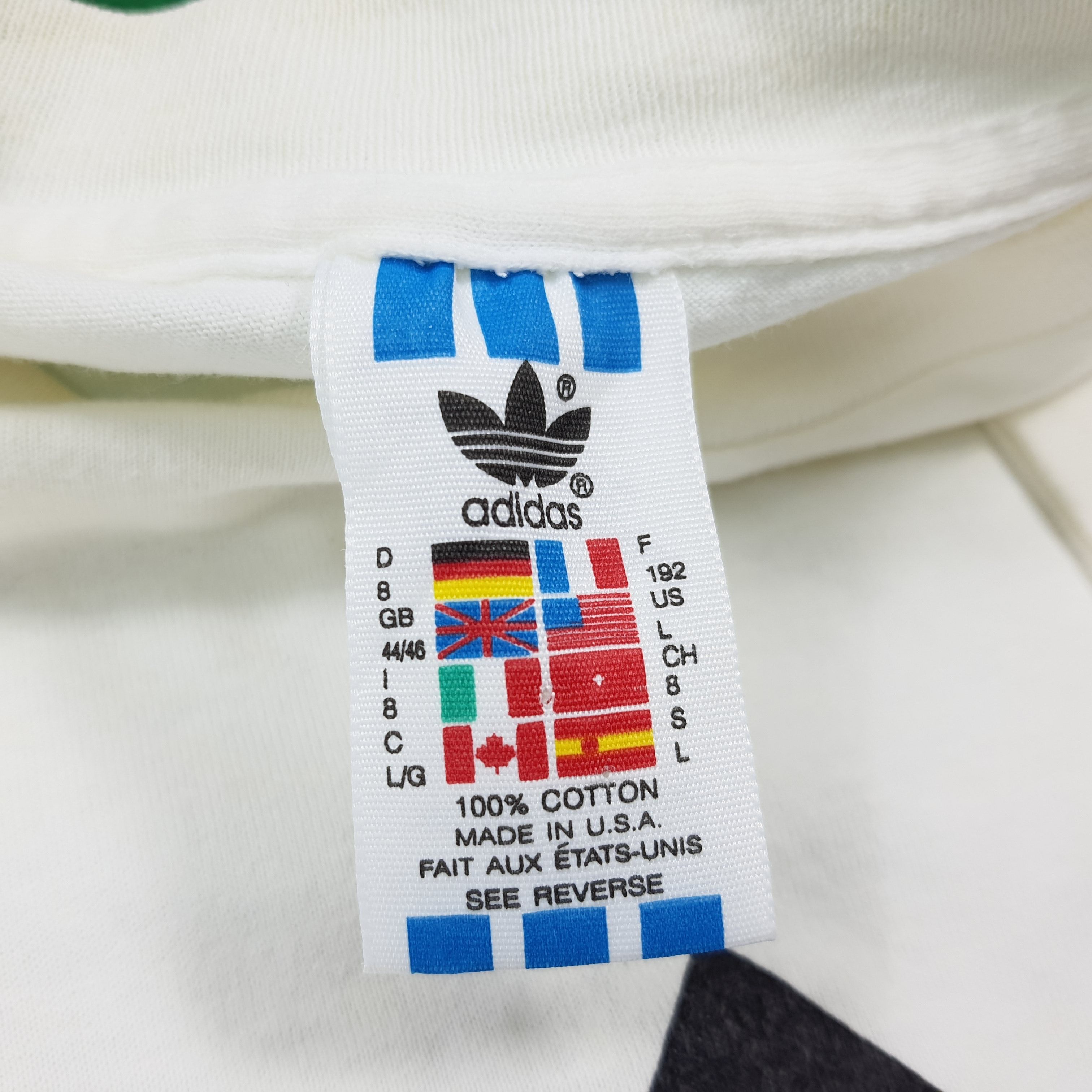 Adidas Vintage 90s Adidas Trefoil Madde in USA Tshirt C285N75 Size US XL / EU 56 / 4 - 6 Thumbnail