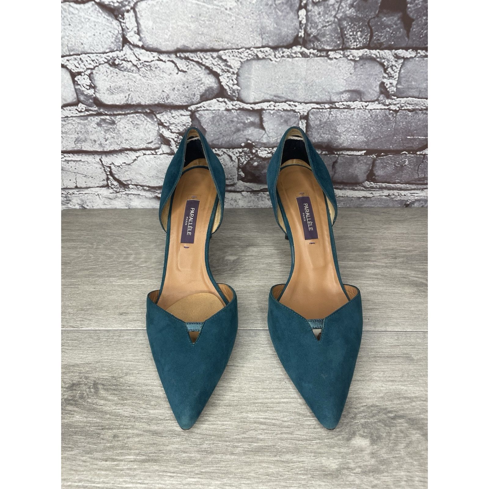 Other Parallele Blue Suede Leather Pointed Toe Stilettos Heels Wom Size US 7.5 / IT 37.5 - 17 Thumbnail