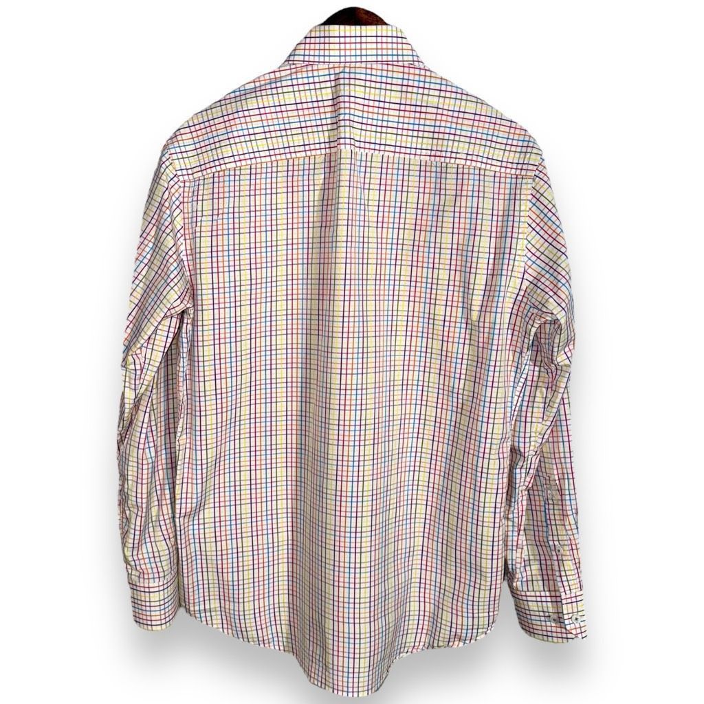 BUGATCHI Bugatchi Uomo Technicolor Check Shaped-Fit Dress Shirt 15 M Size US M / EU 48-50 / 2 - 11 Thumbnail