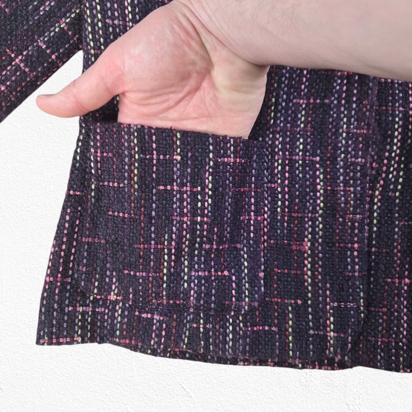 Other Y2K Purple Multi Boucle Blazer Tweed Jacket Size 8P Size M / US 6-8 / IT 42-44 - 6 Thumbnail