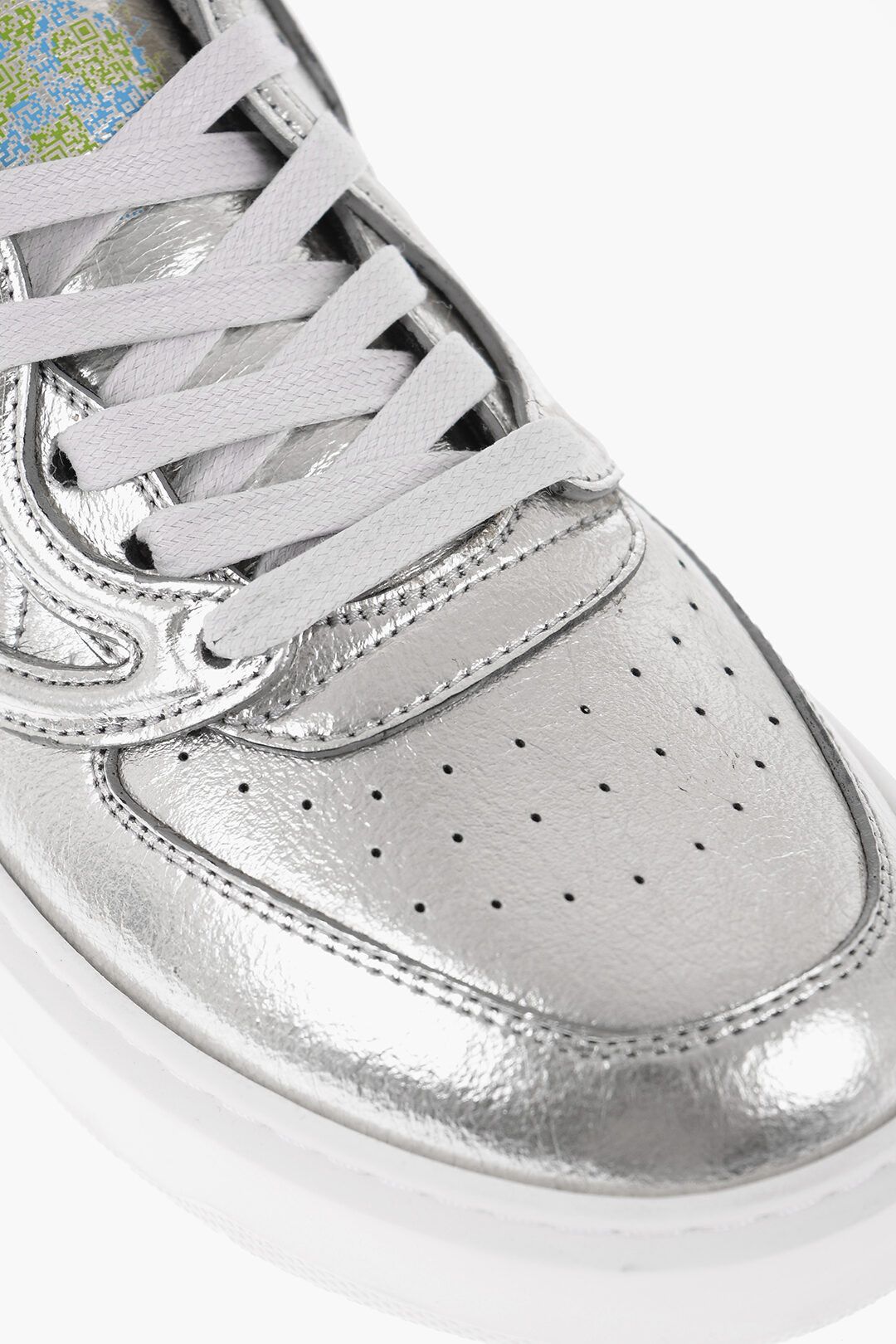 Stella McCartney og1mm0824 Metallic Effect Low-Top Sneakers in Silver Size US 9 / IT 39 - 4 Thumbnail