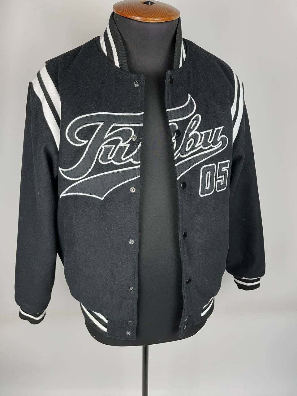 Fubu FUBU Wool Varsity Bomber Jacket Men’s Black Logo Spell out Size US L / EU 52-54 / 3 - 5 Thumbnail