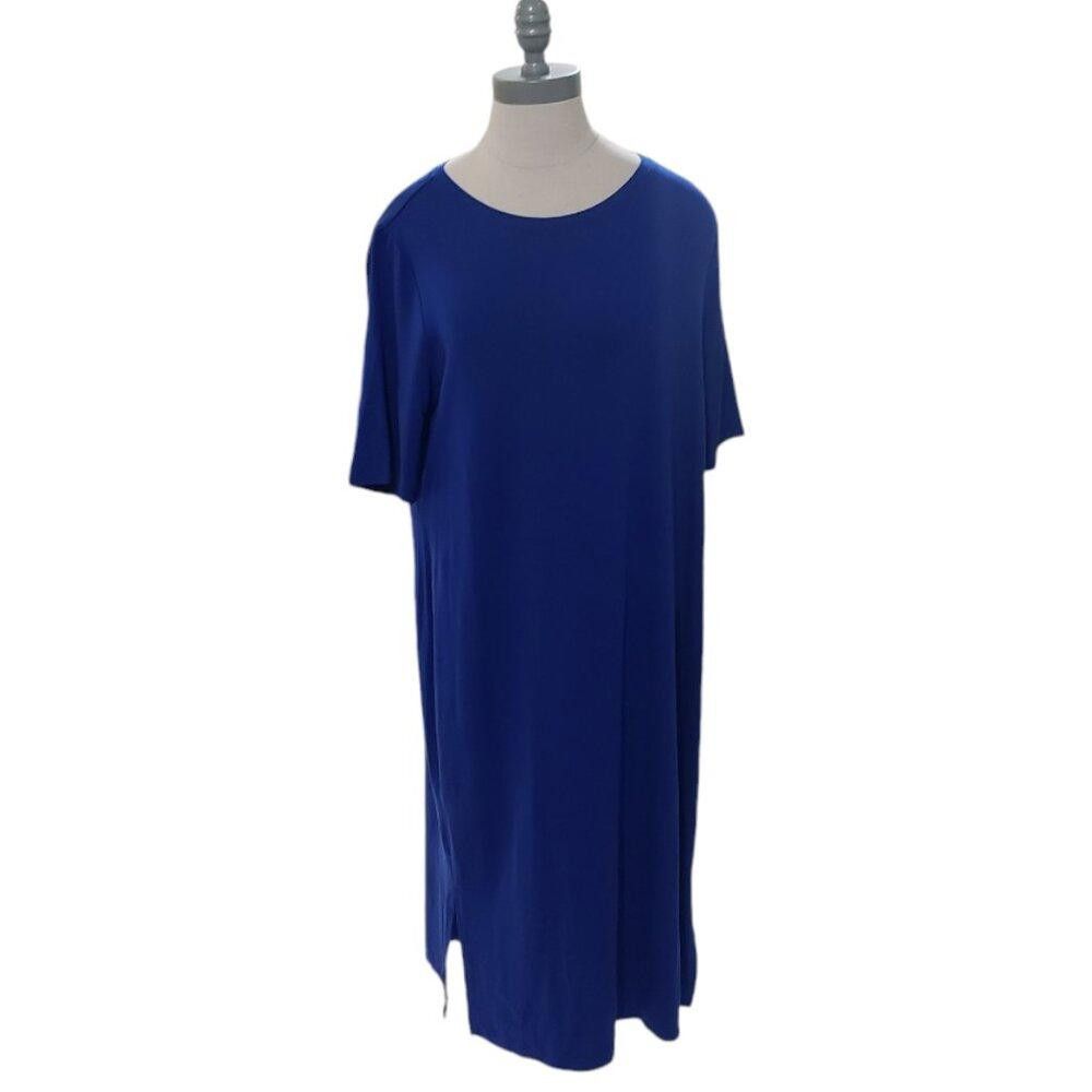 Eileen Fisher CT1776 Eileen Fisher Royal Blue T-Shirt Dress M Size M / US 6-8 / IT 42-44 - 1 Thumbnail