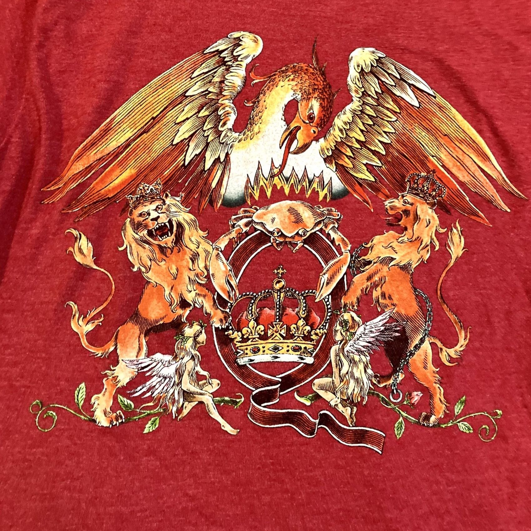 Vintage Queen T-Shirt - Mens Size Small - Red - Graphic Print - Classic Fit - Short Sleeve - Cotton - Lion & Phoenix - Music Graphic Size US S / EU 44-46 / 1 - 2 Thumbnail