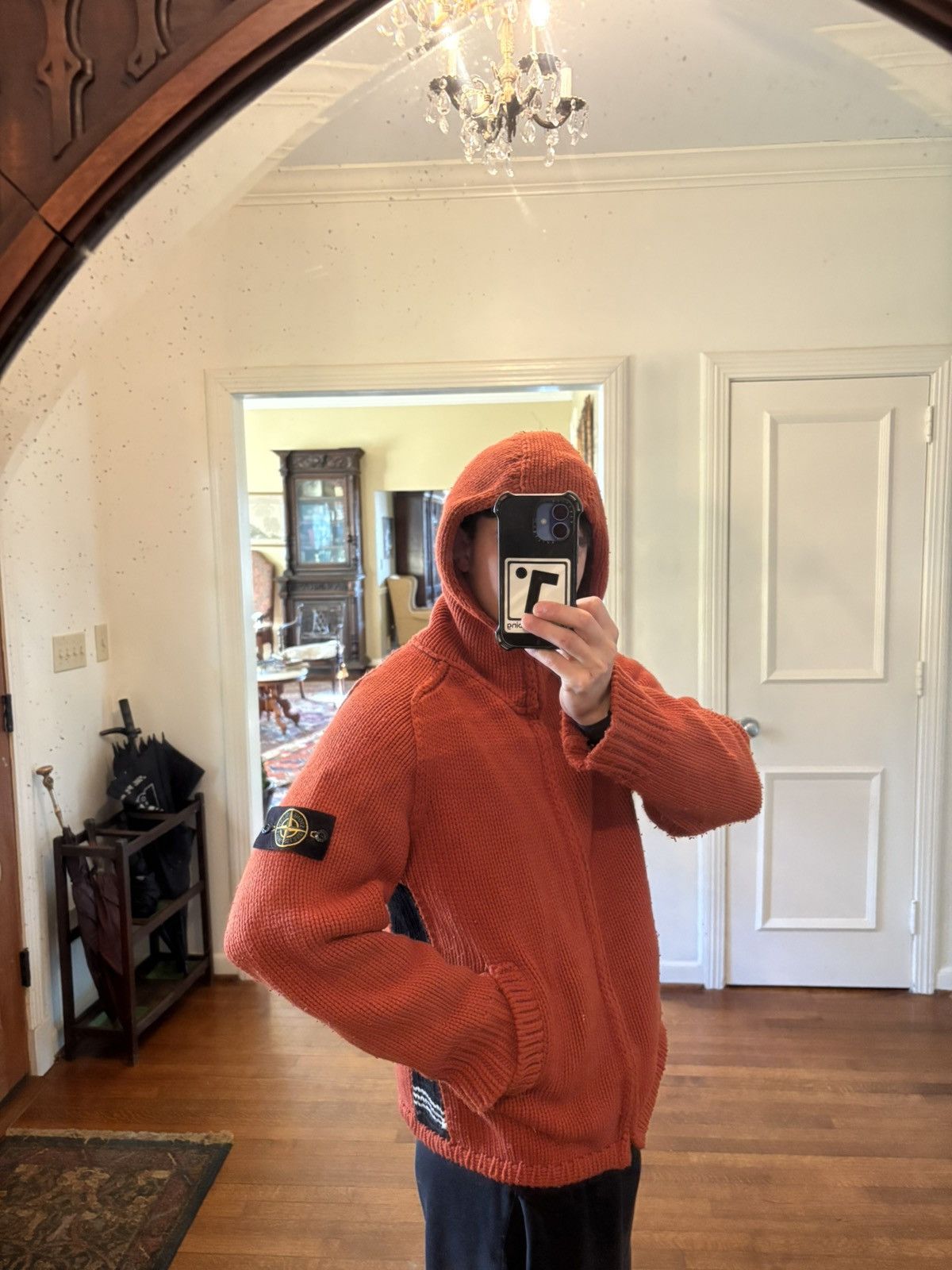 Stone Island Stone Island Vintage orange knitted zip up hoodie Size US M / EU 48-50 / 2 - 8 Thumbnail